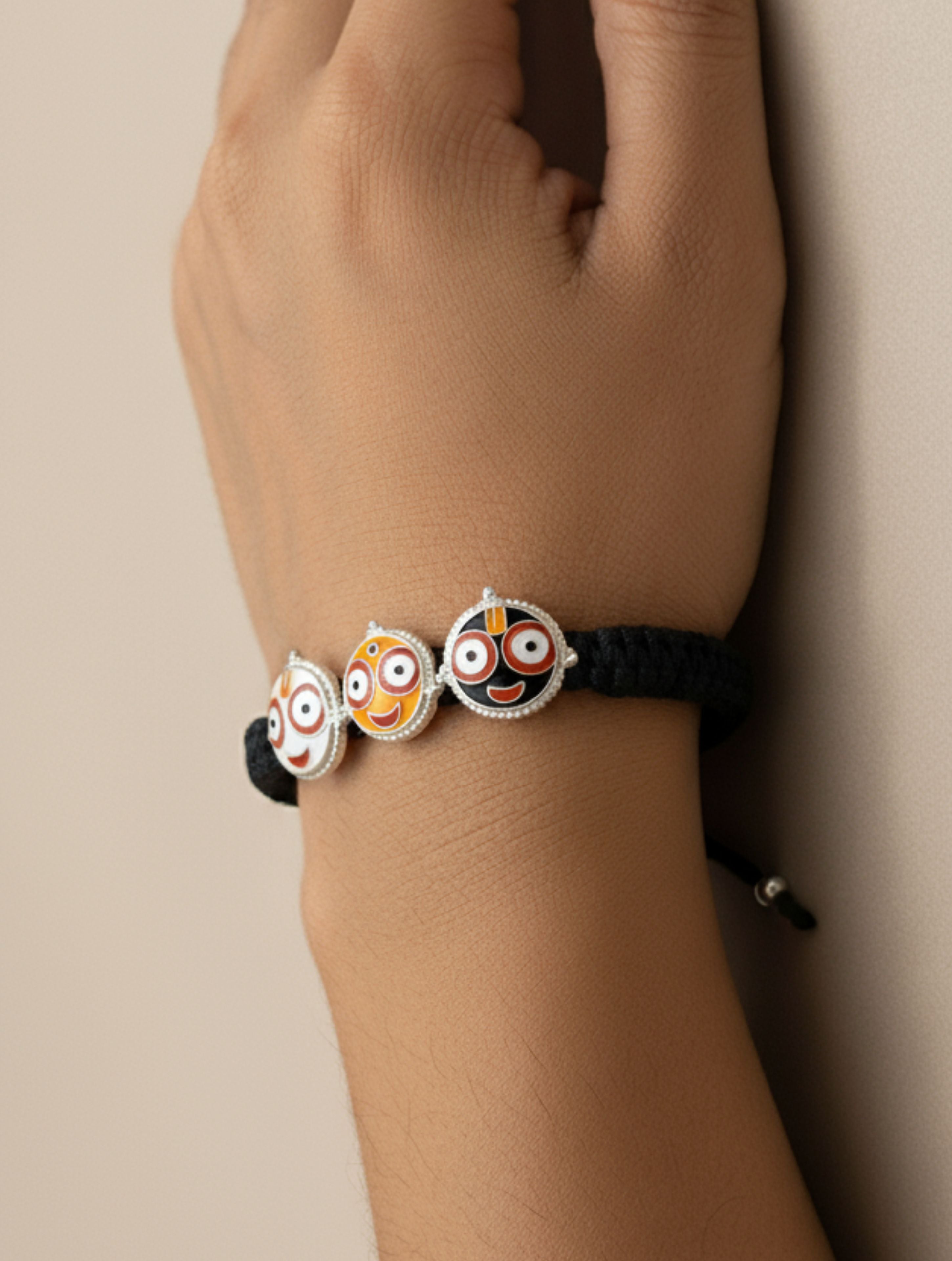 Silver Jagannathji Trio Bracelet