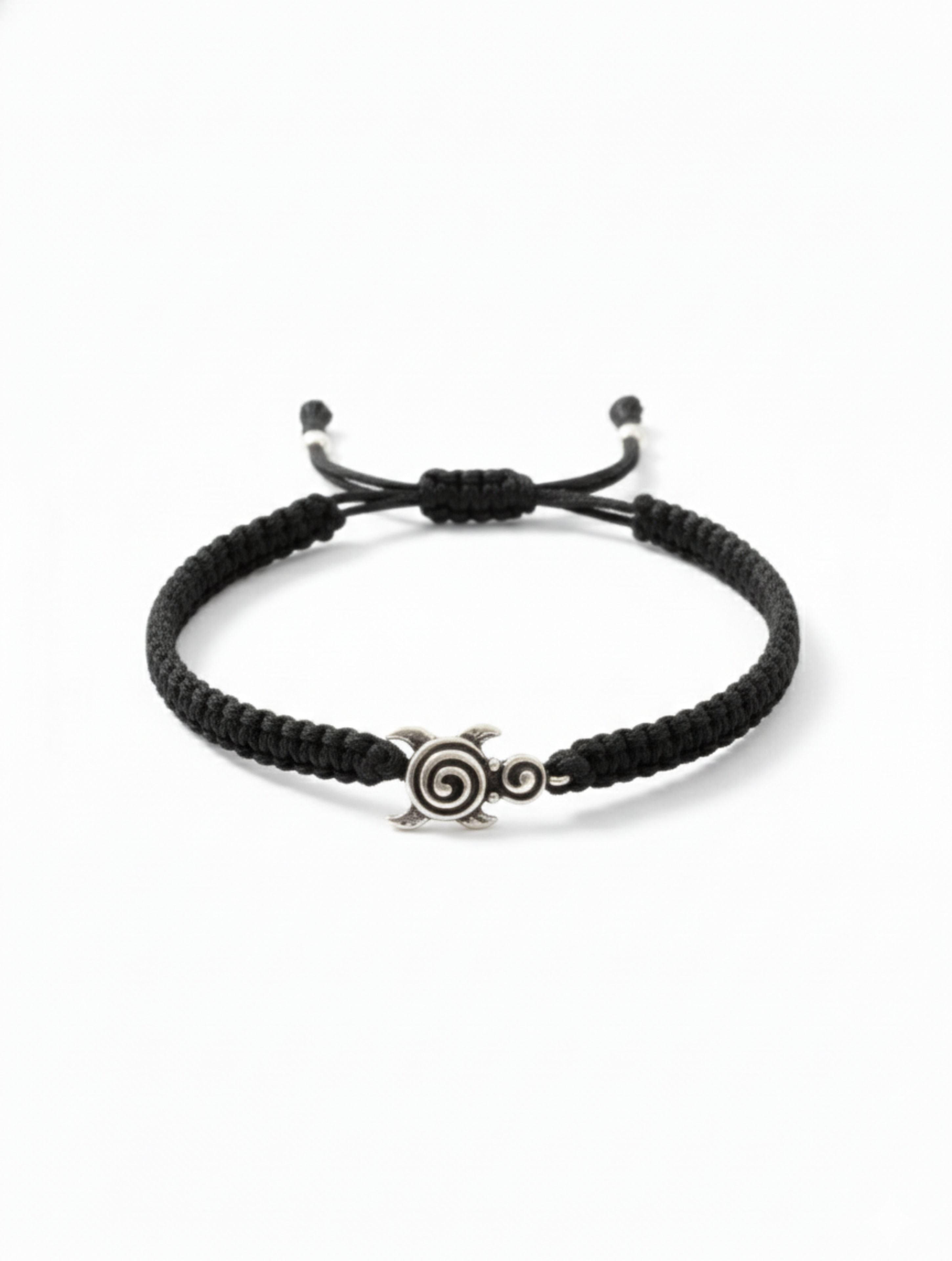 Sterling Silver Sea Turtle Macrame Bracelet