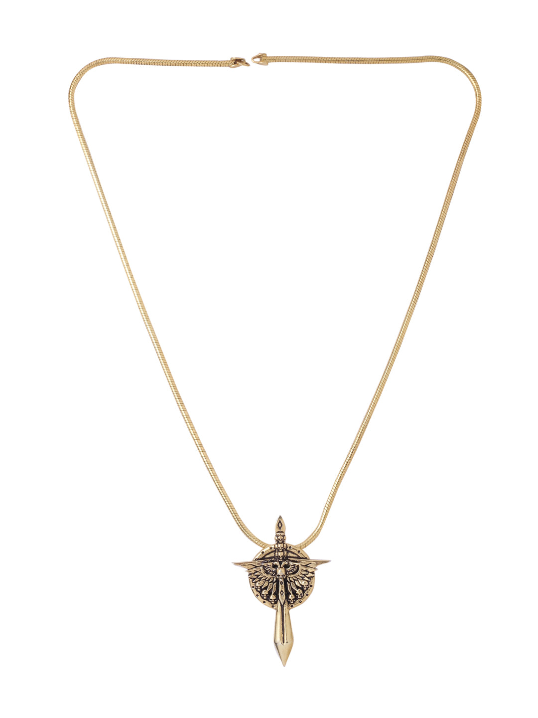 Morsus: The Enigma Blade silver pendant with mesh chain
