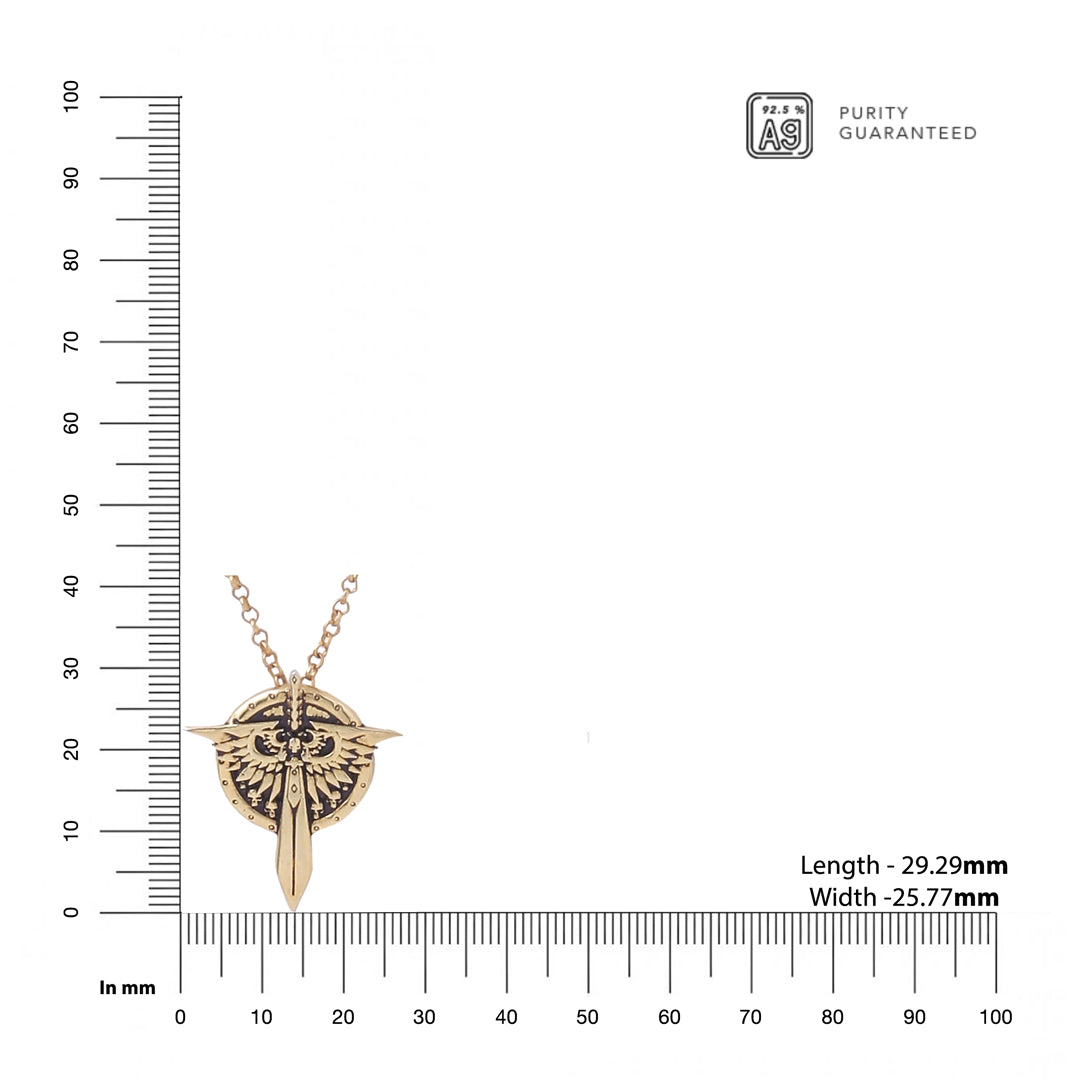 Morsus: The Enigma Blade silver pendant with mesh chain