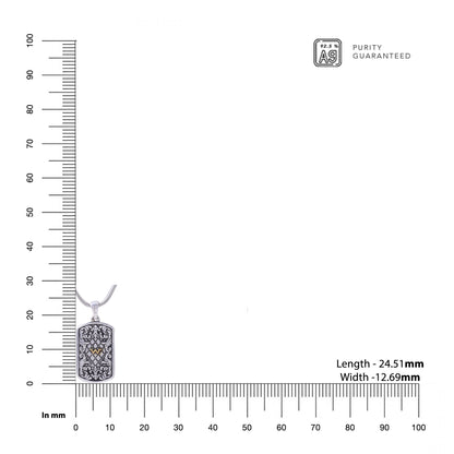 The Ornate Filigree Crest pendant with chain