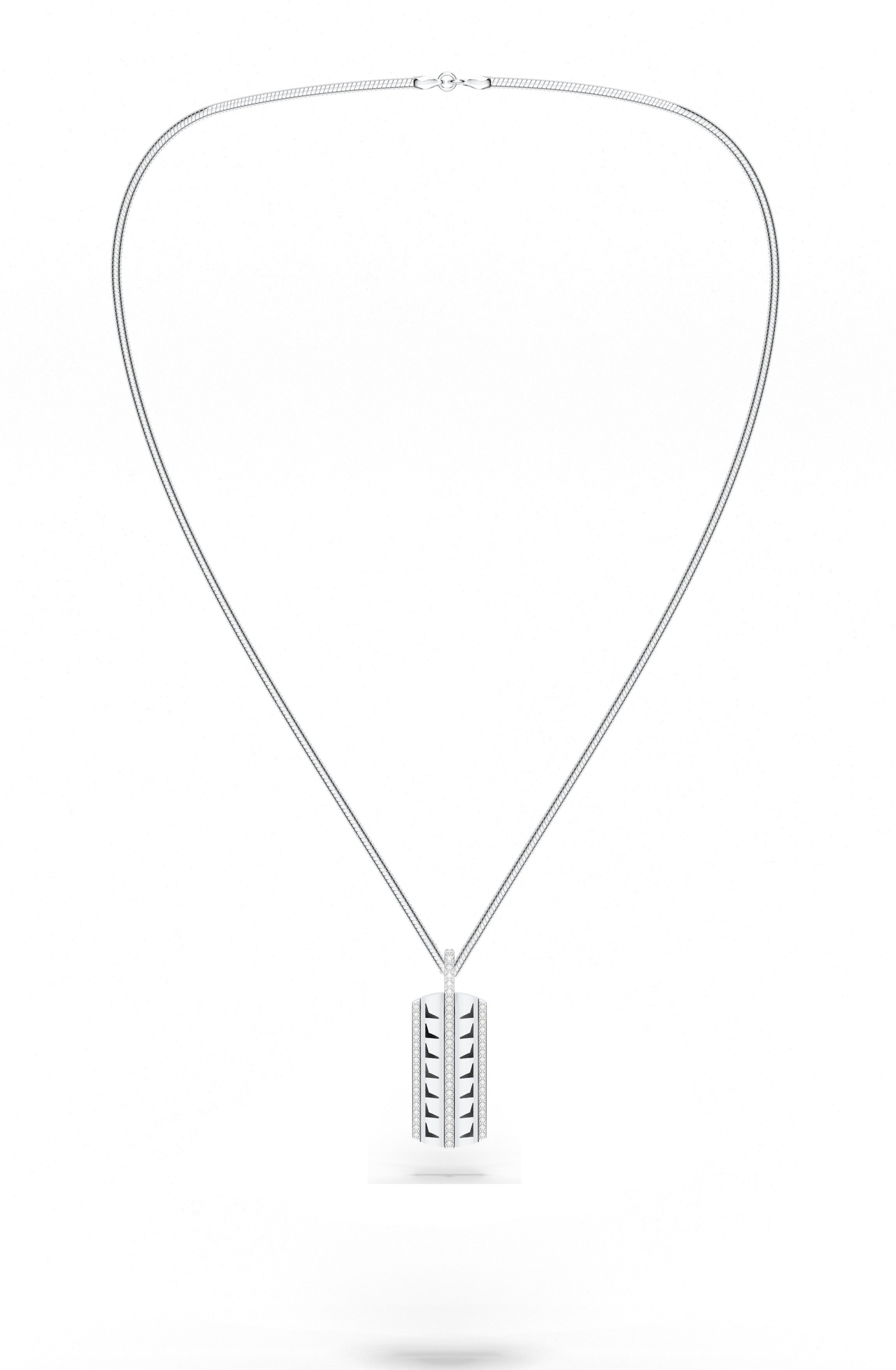 Modern Geometric Silver Pendant For Men