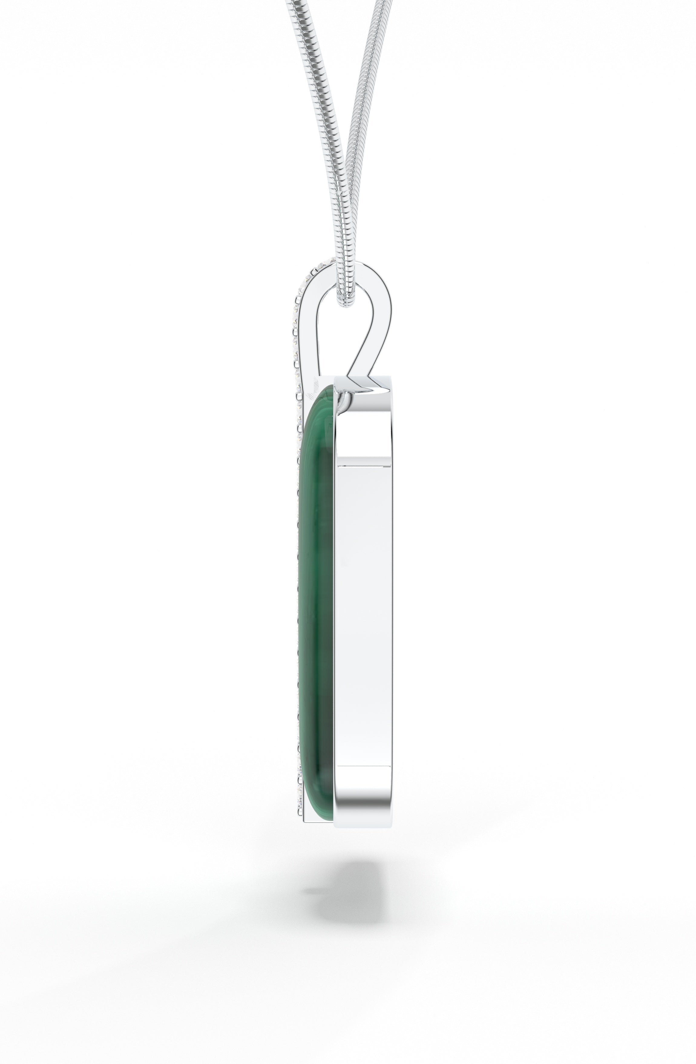 Half-Stone Geometric Malachite & Moissanite 925 Sterling Pendant For Men