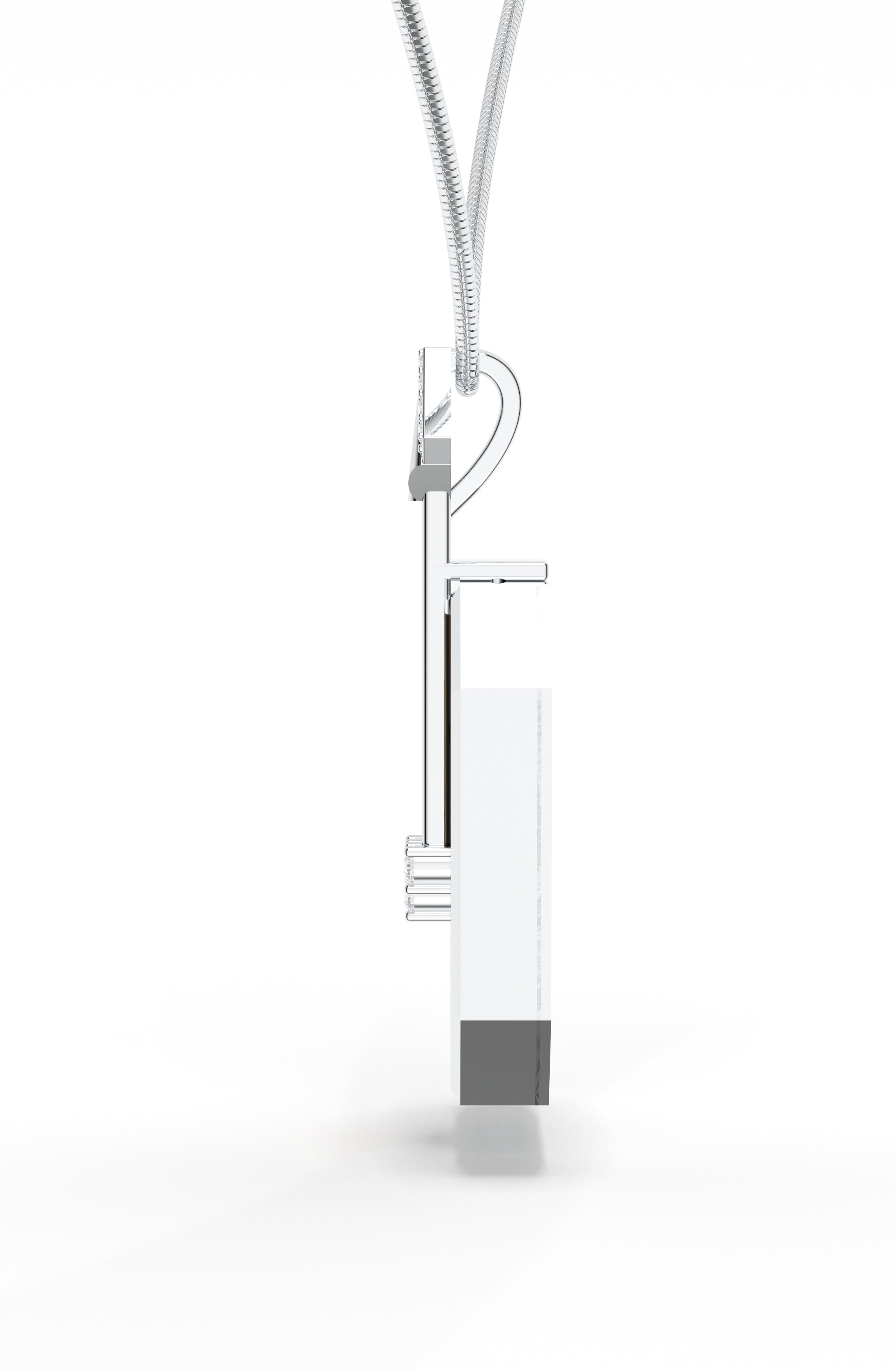 Men's Sterling Silver, Tiger's Eye & Moissanite Pendant