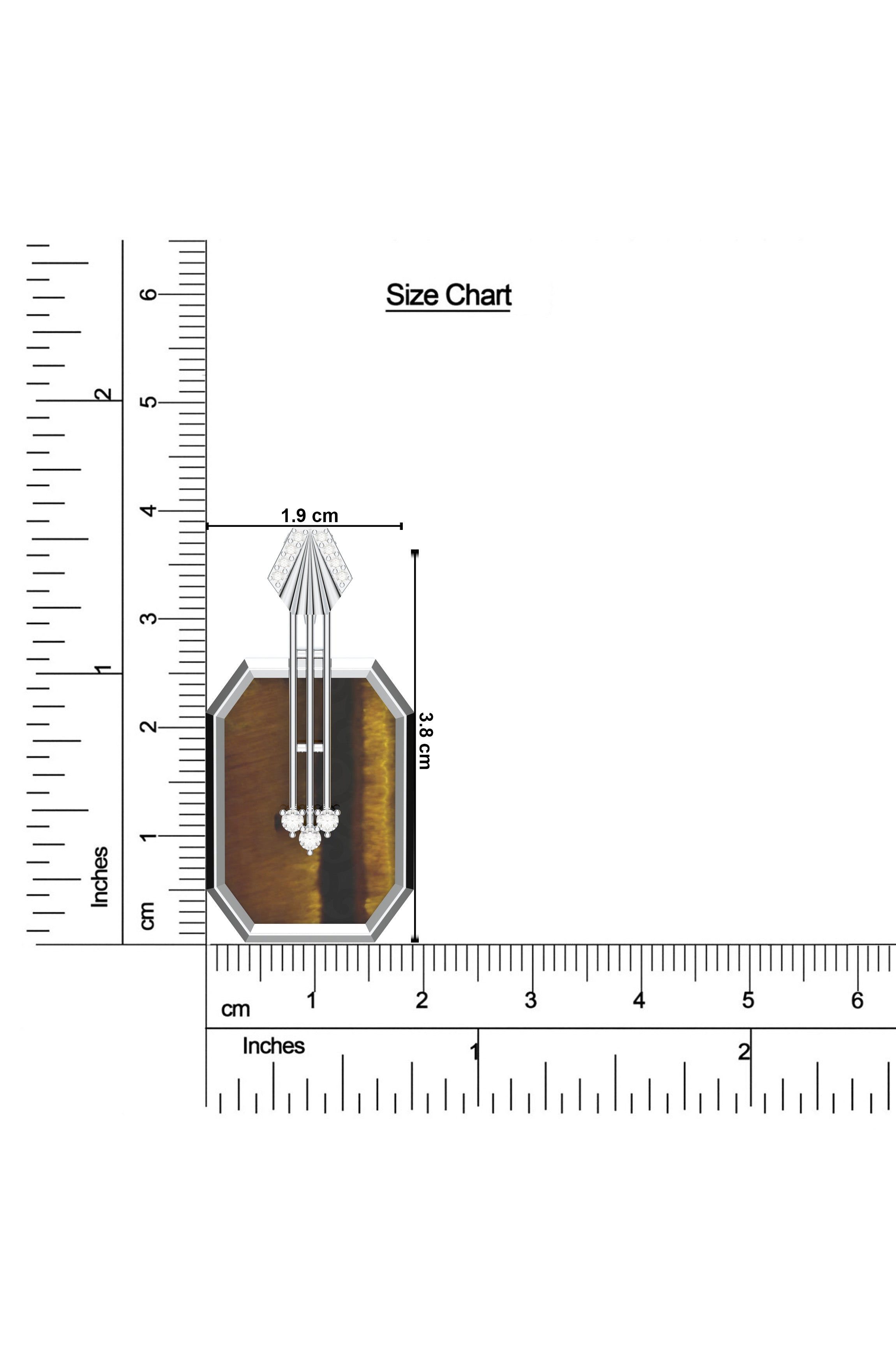 Men's Sterling Silver, Tiger's Eye & Moissanite Pendant