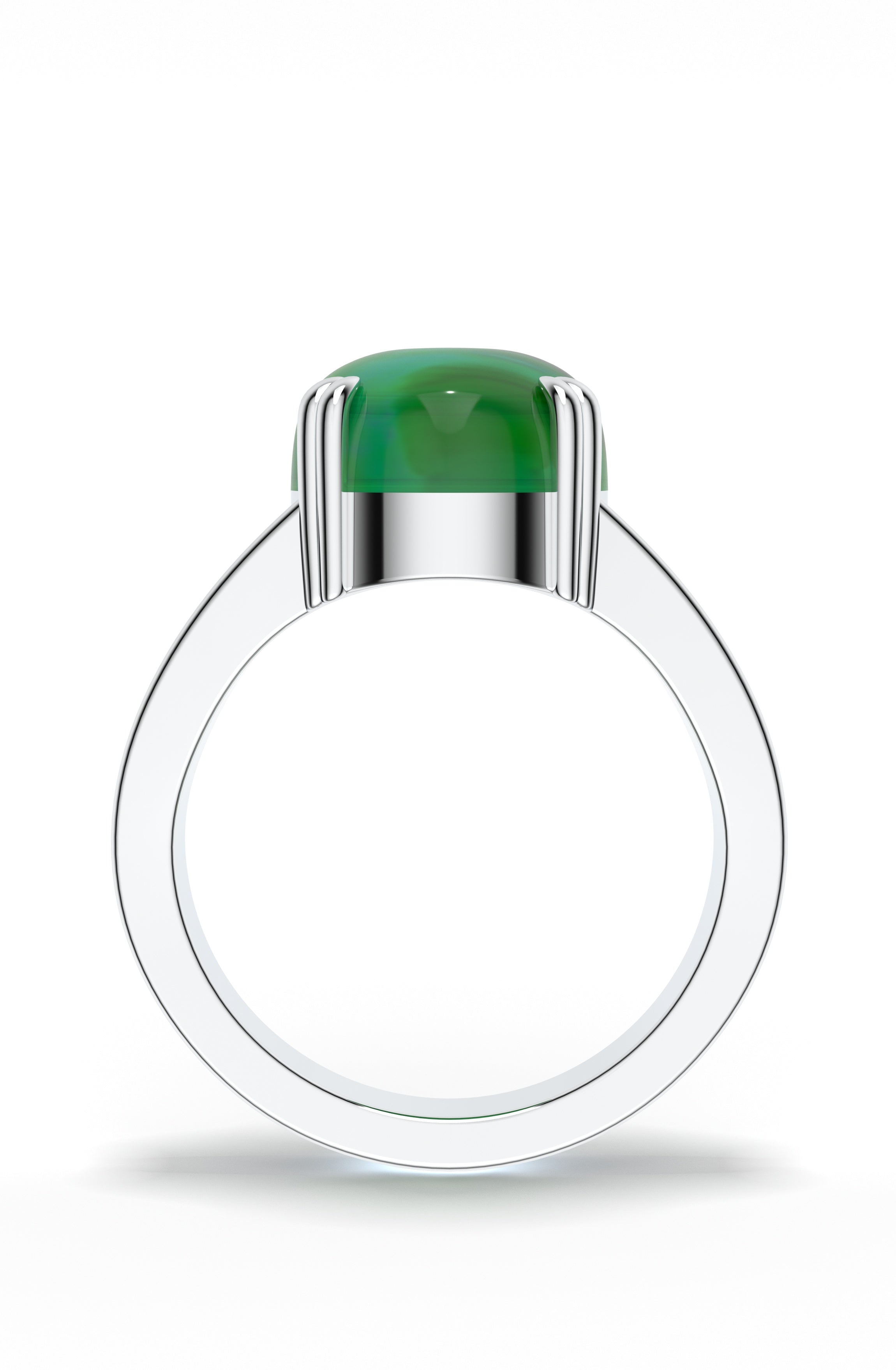 Geometric Green Onyx Oxidized 925 Sterling Silver Ring For Men