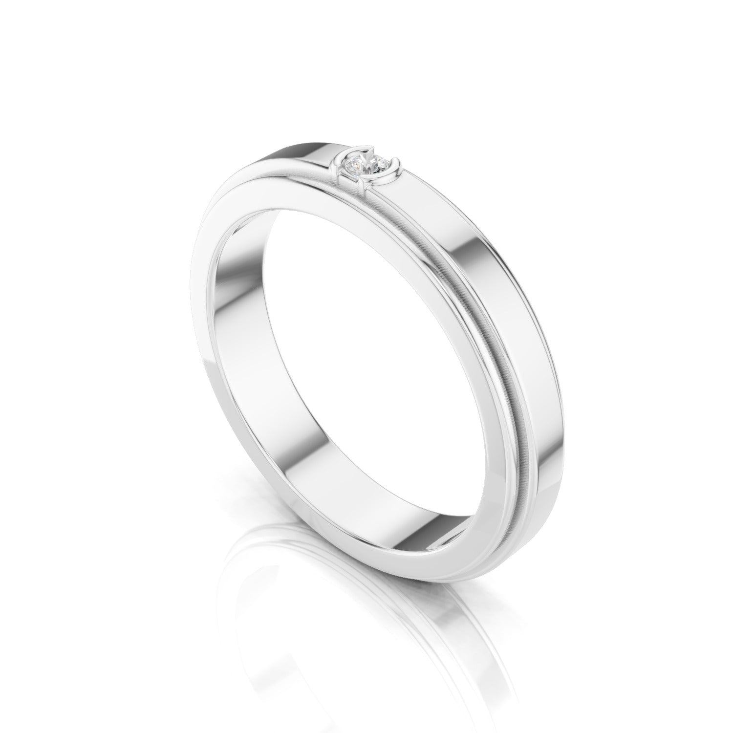 Moissanite Sterling Silver Spinner Ring For Men