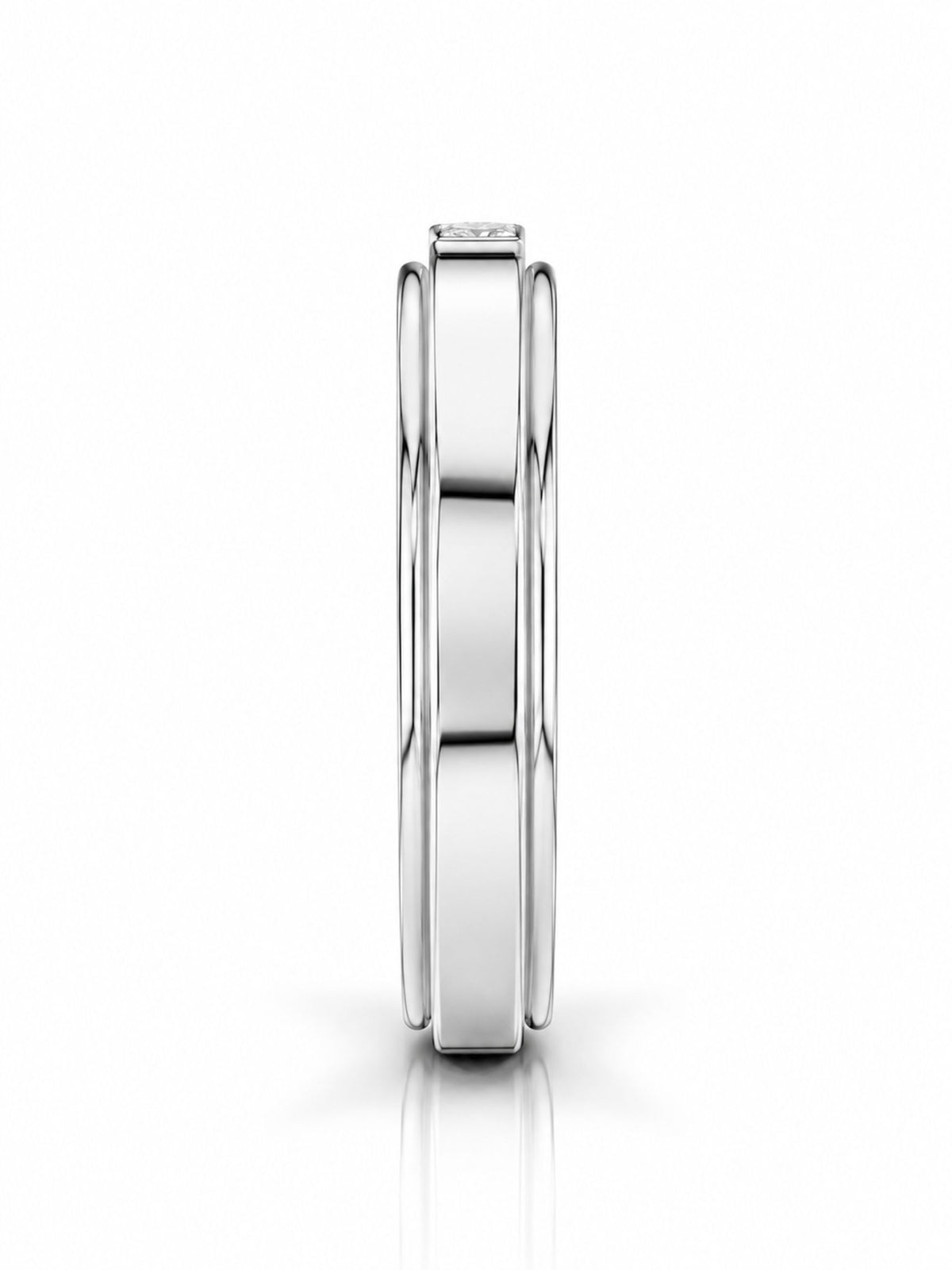 Moissanite Sterling Silver Spinner Ring For Men