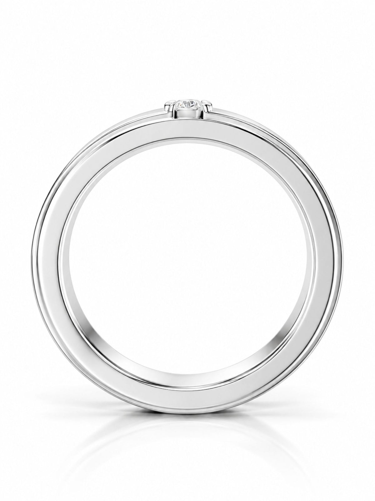 Moissanite Sterling Silver Spinner Ring For Men