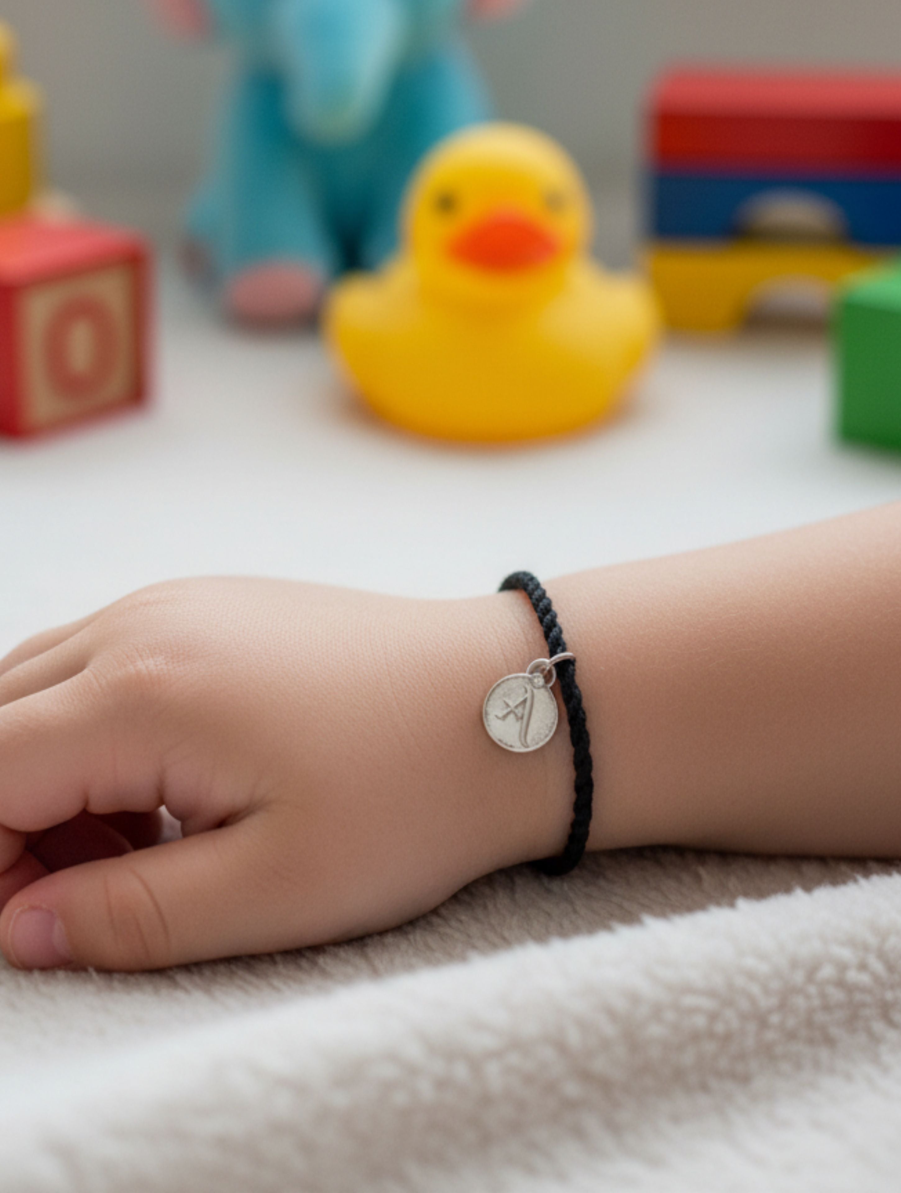 Personalized Initial Braided Cord Bracelet in 925 Sterling Silver & Moissanite