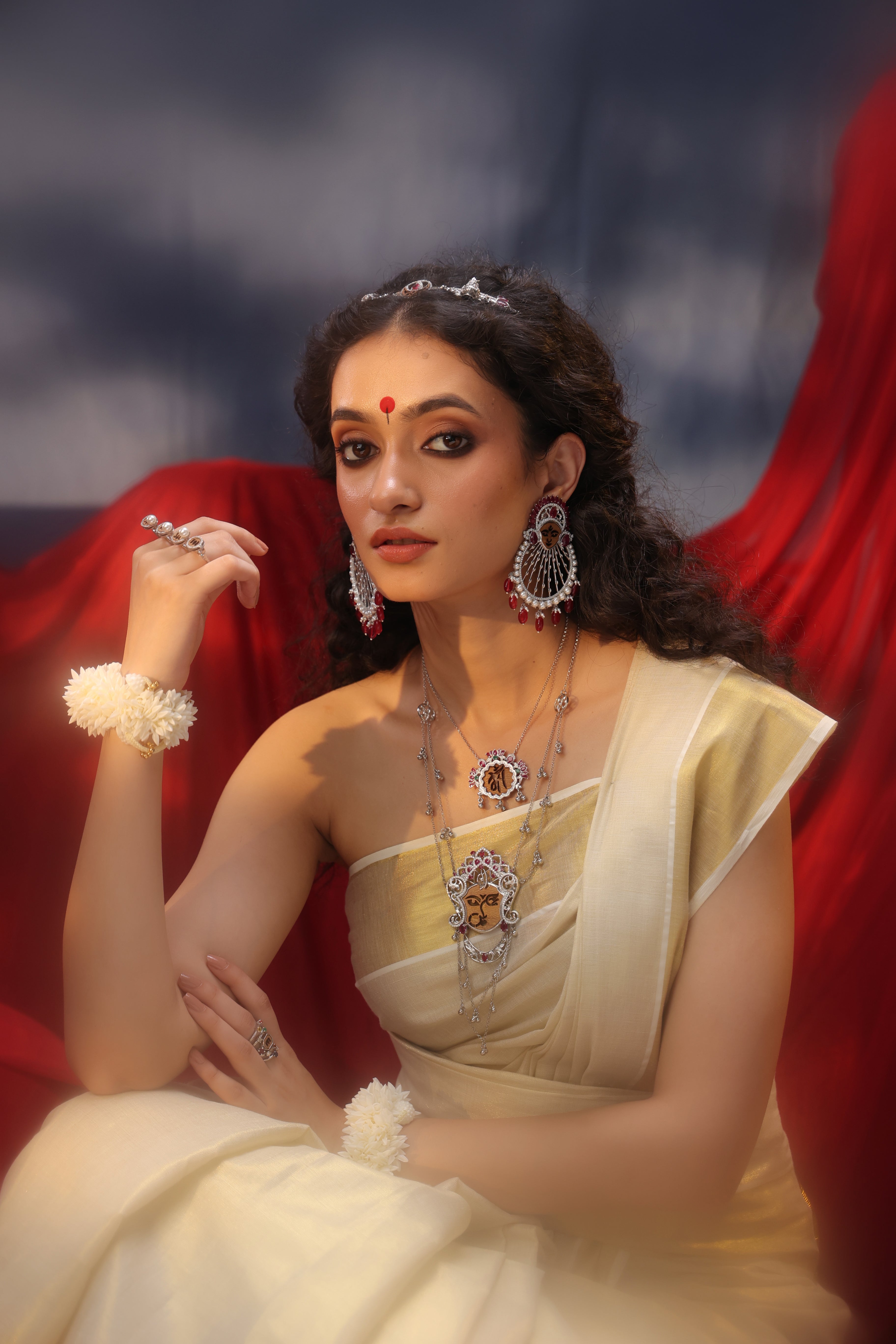 Durga Ruby Ghungroo Necklace - Aadhira Collection