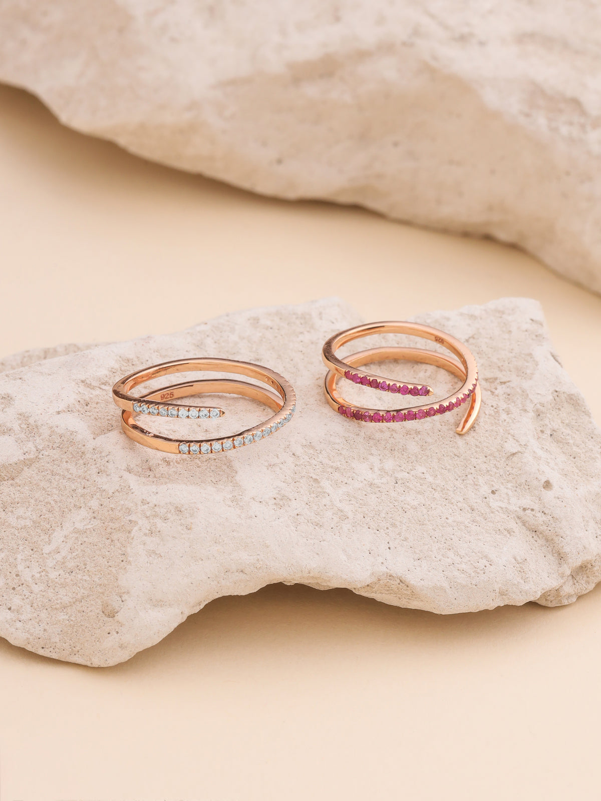 Buy Number Two Customizable Silver Rose Gold Ring at Kicky and Perky