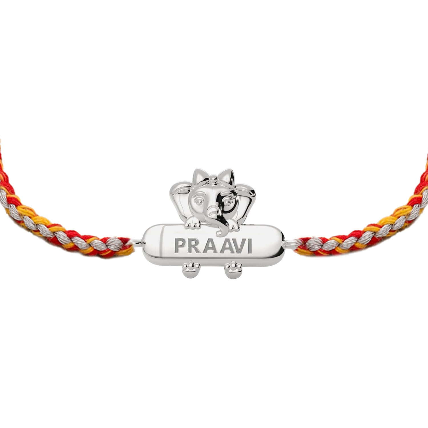 Elephant Personalized Kids Silver Rakhi