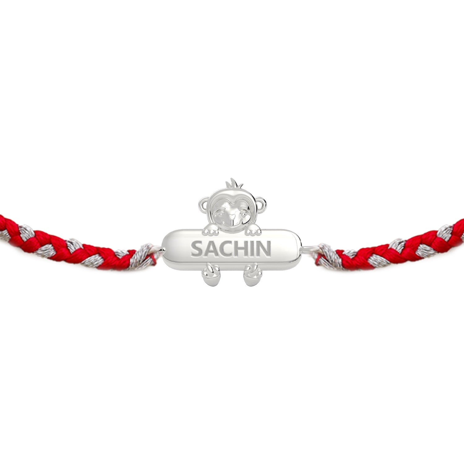 Baby Monkey Personalized Kids Silver Rakhi