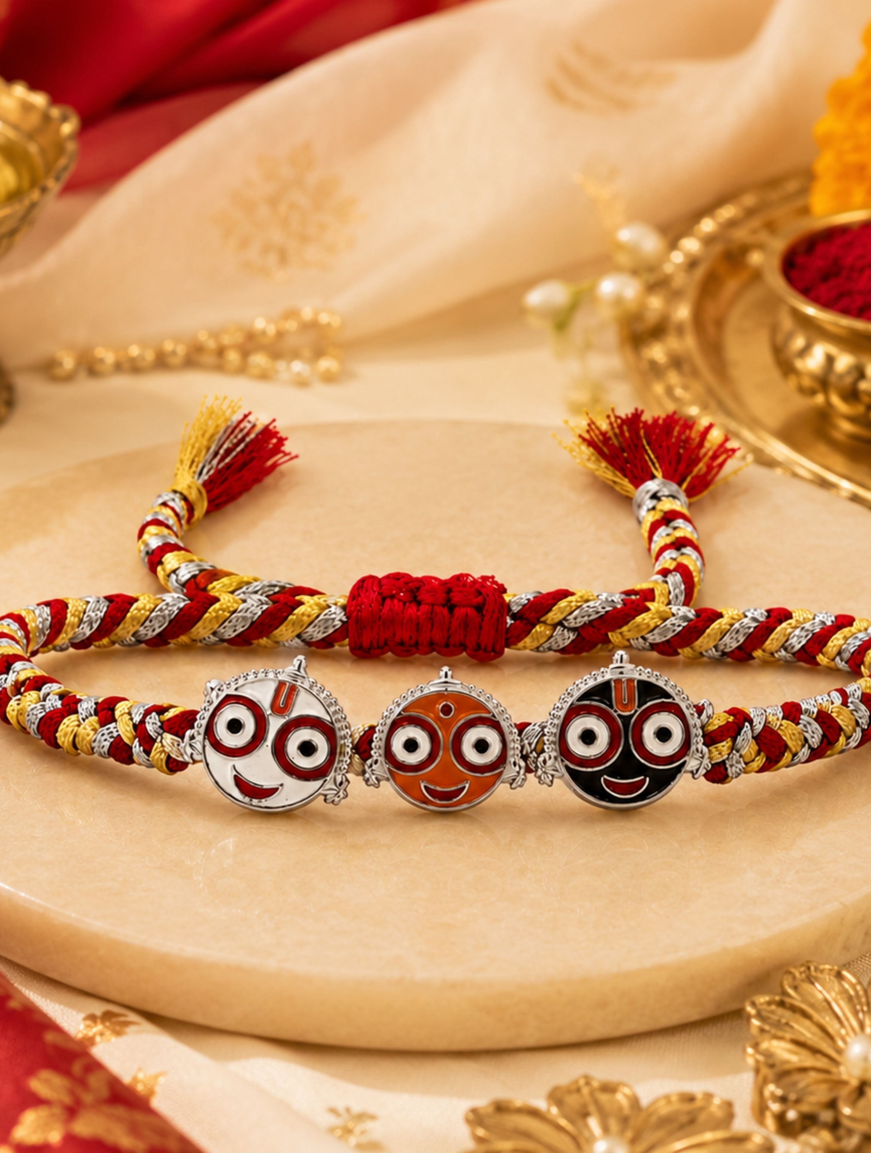 Silver Jagannathji Trio Rakhi
