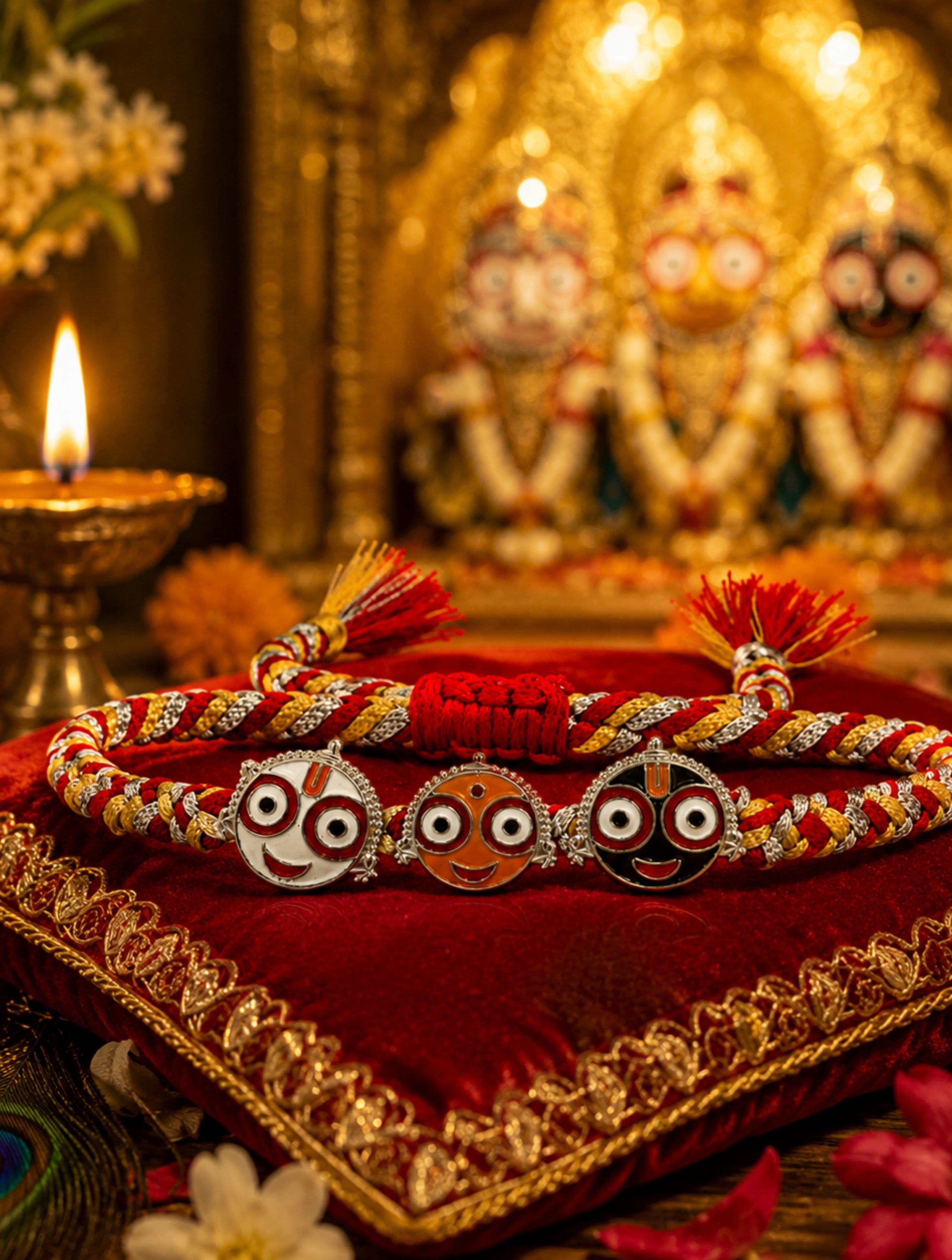 Silver Jagannathji Trio Rakhi