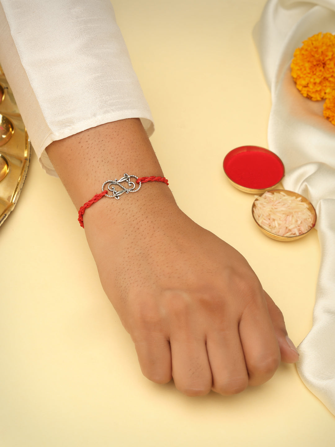 Silver Intricate Infinity Rakhi
