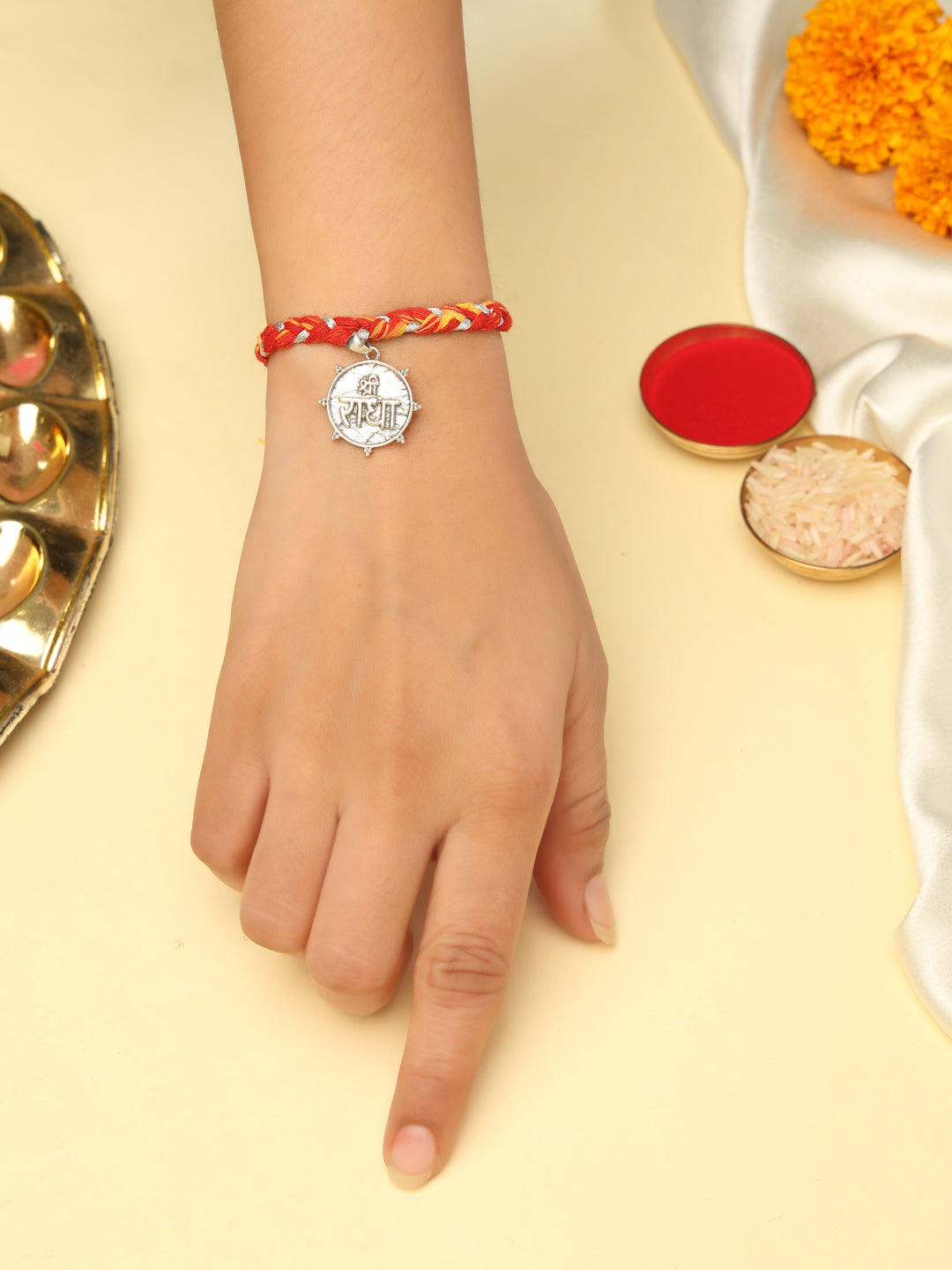 Silver Sri Krishna Lumba Rakhi