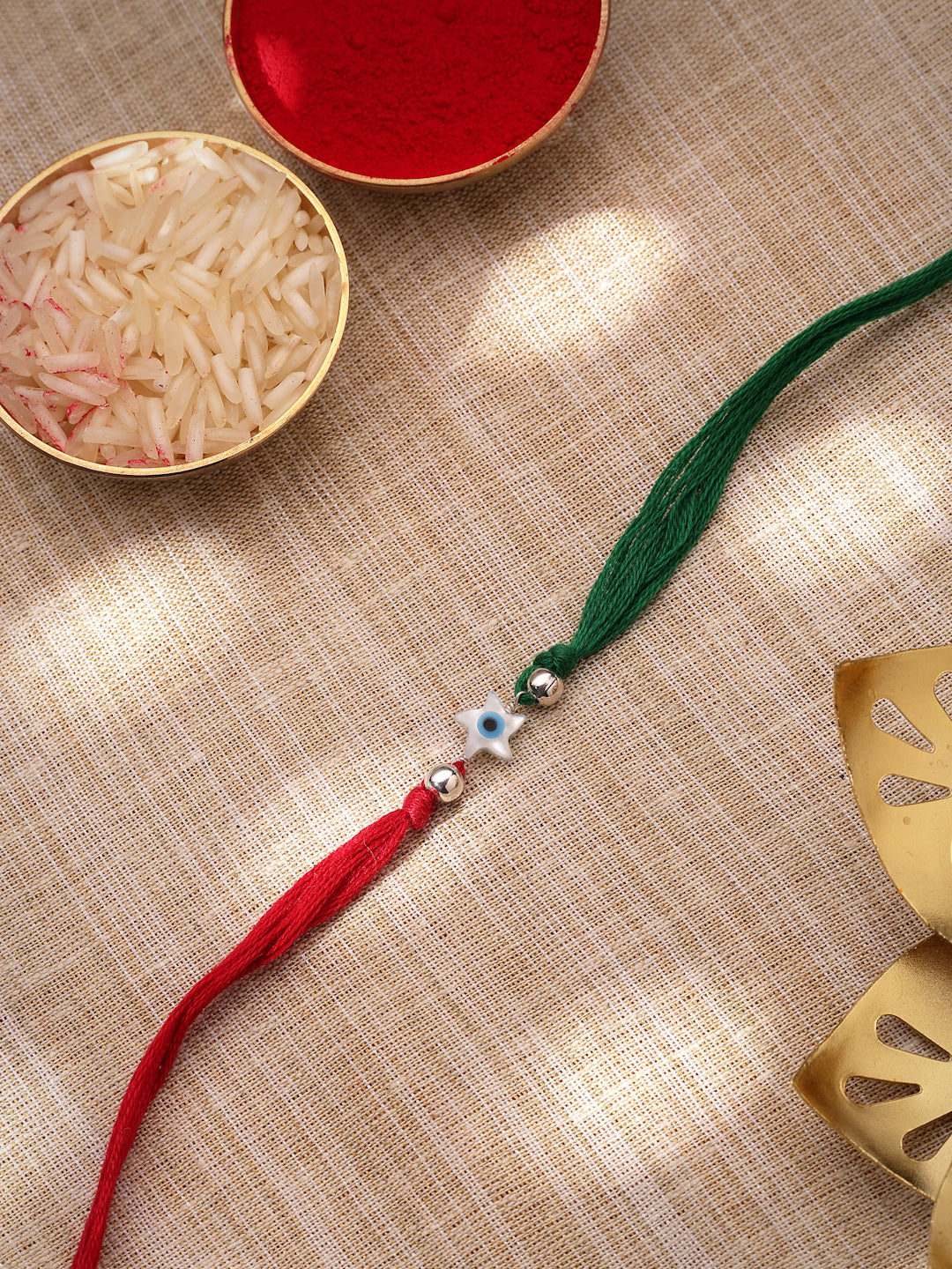925 Sterling Silver Evil Eye Star Thread Rakhi for Brother