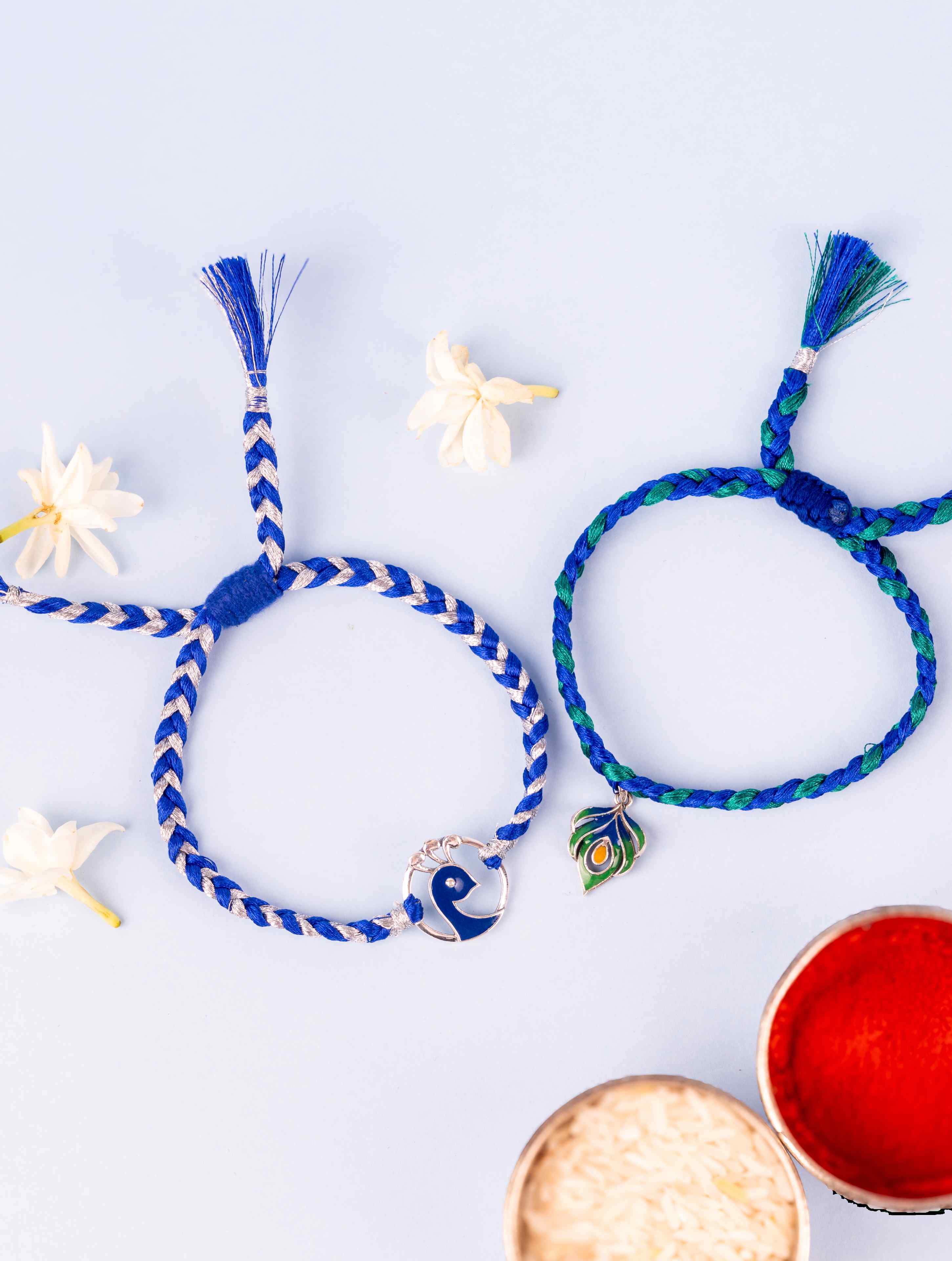Colourful Peacock Rakhi Lumba Set