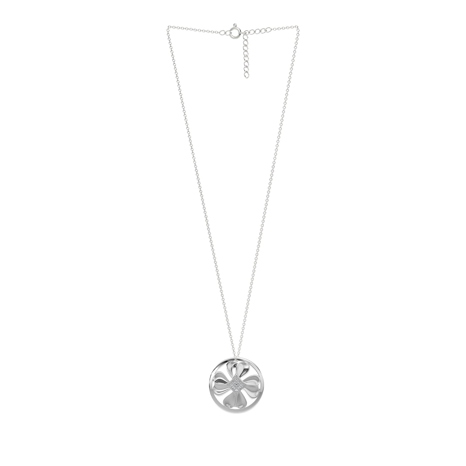 Lucky Clover Silver Convertible Rakhi Pendant