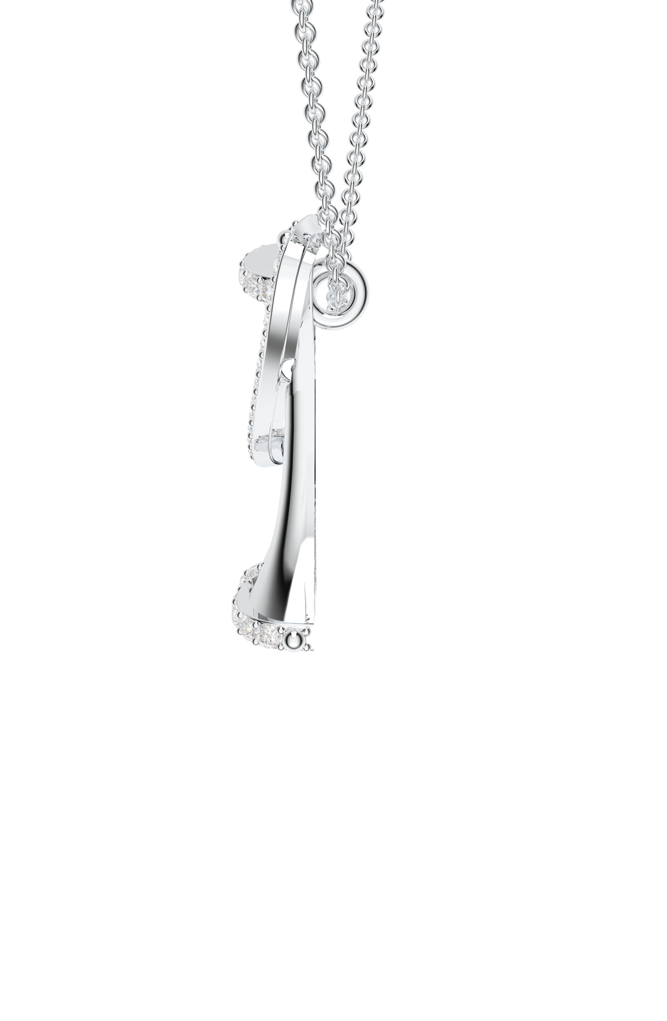 Signery ‘H’ Initial Pendant – Moissanite & Rhodium Plated