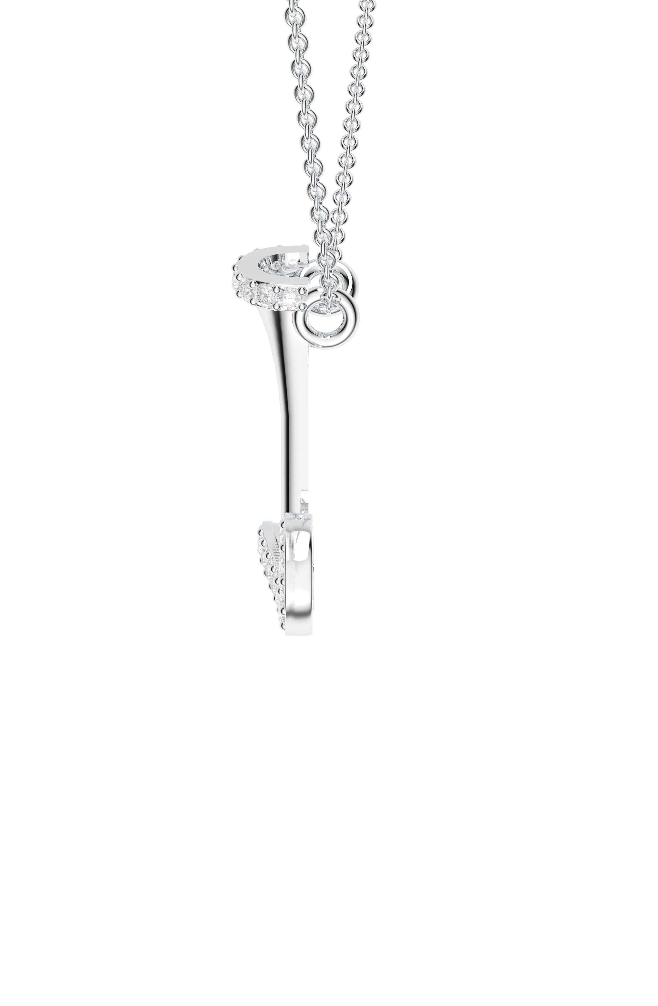 Signery ‘L’ Initial Pendant – Moissanite & Rhodium Plated