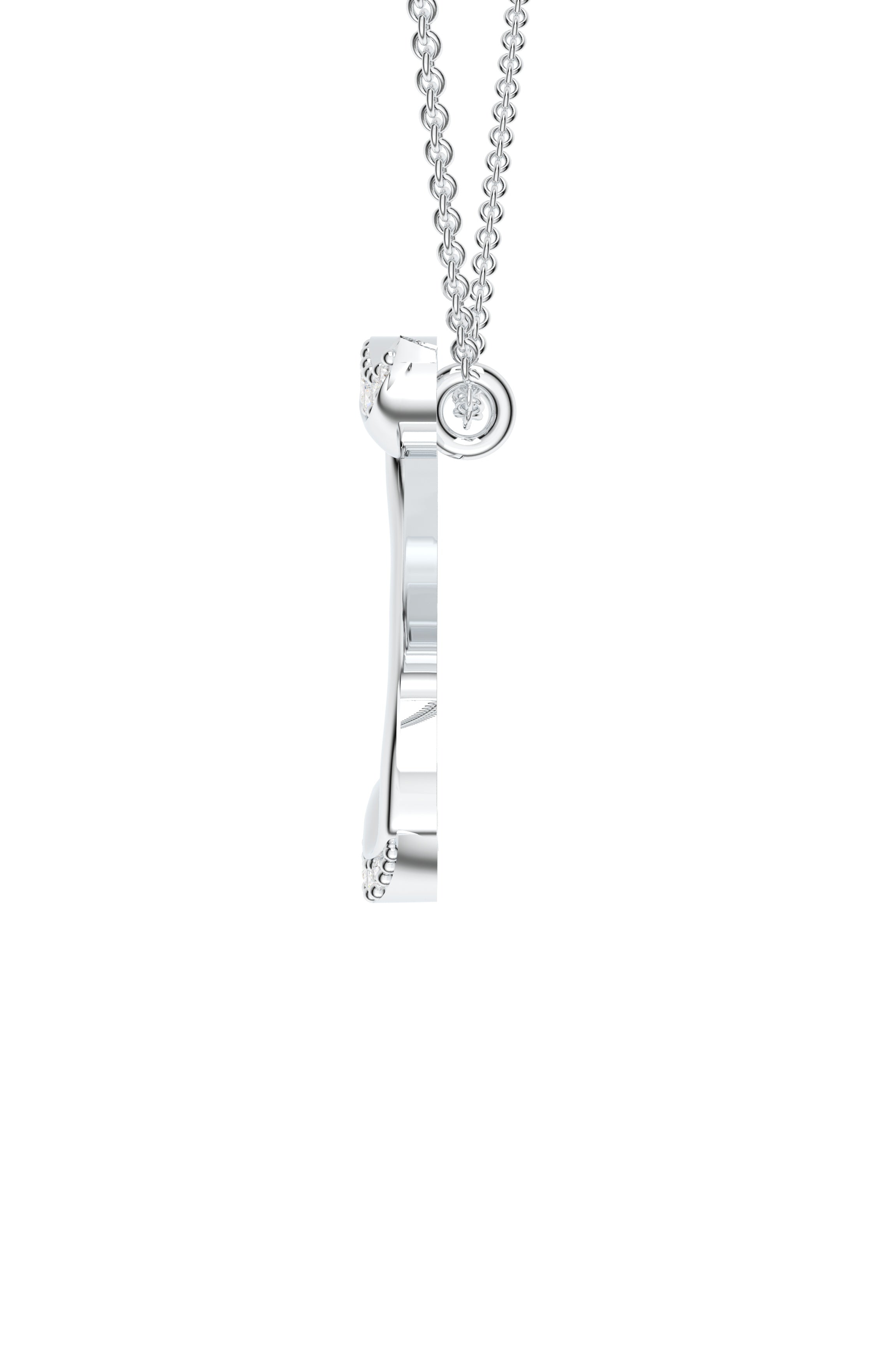 Signery ‘S’ Initial Pendant – Moissanite & Rhodium Plated