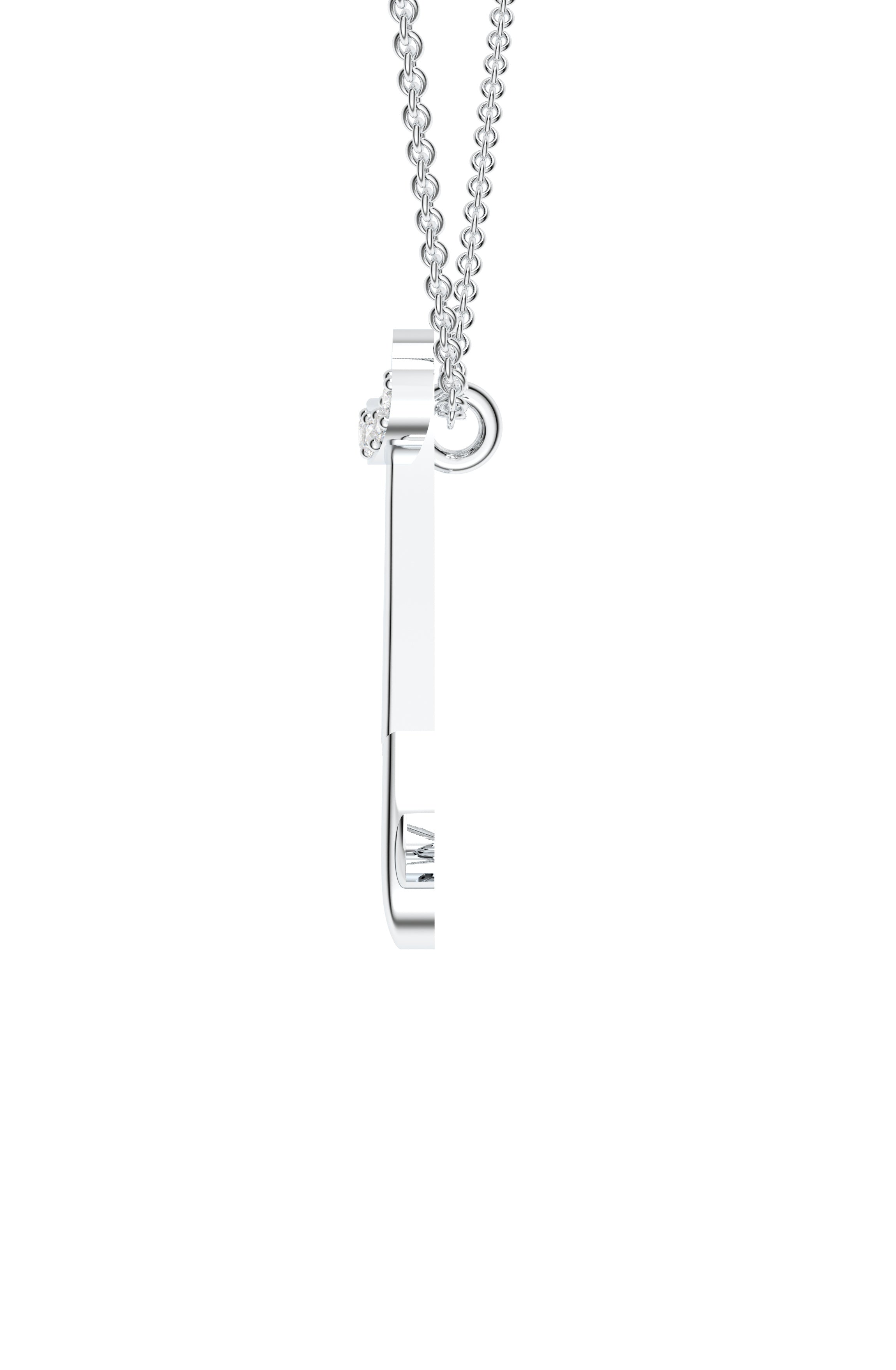 Signery ‘Y’ Initial Pendant – Moissanite & Rhodium Plated