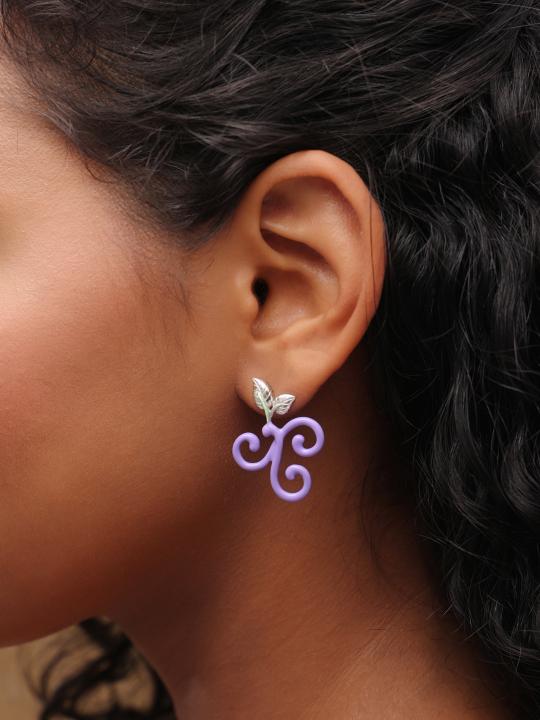 925 Silver Lilac Corolla Collection Earrings