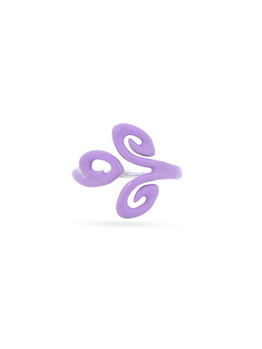 Rhodium Lilac Blossom Dreams Corolla Collection Adjustable Ring