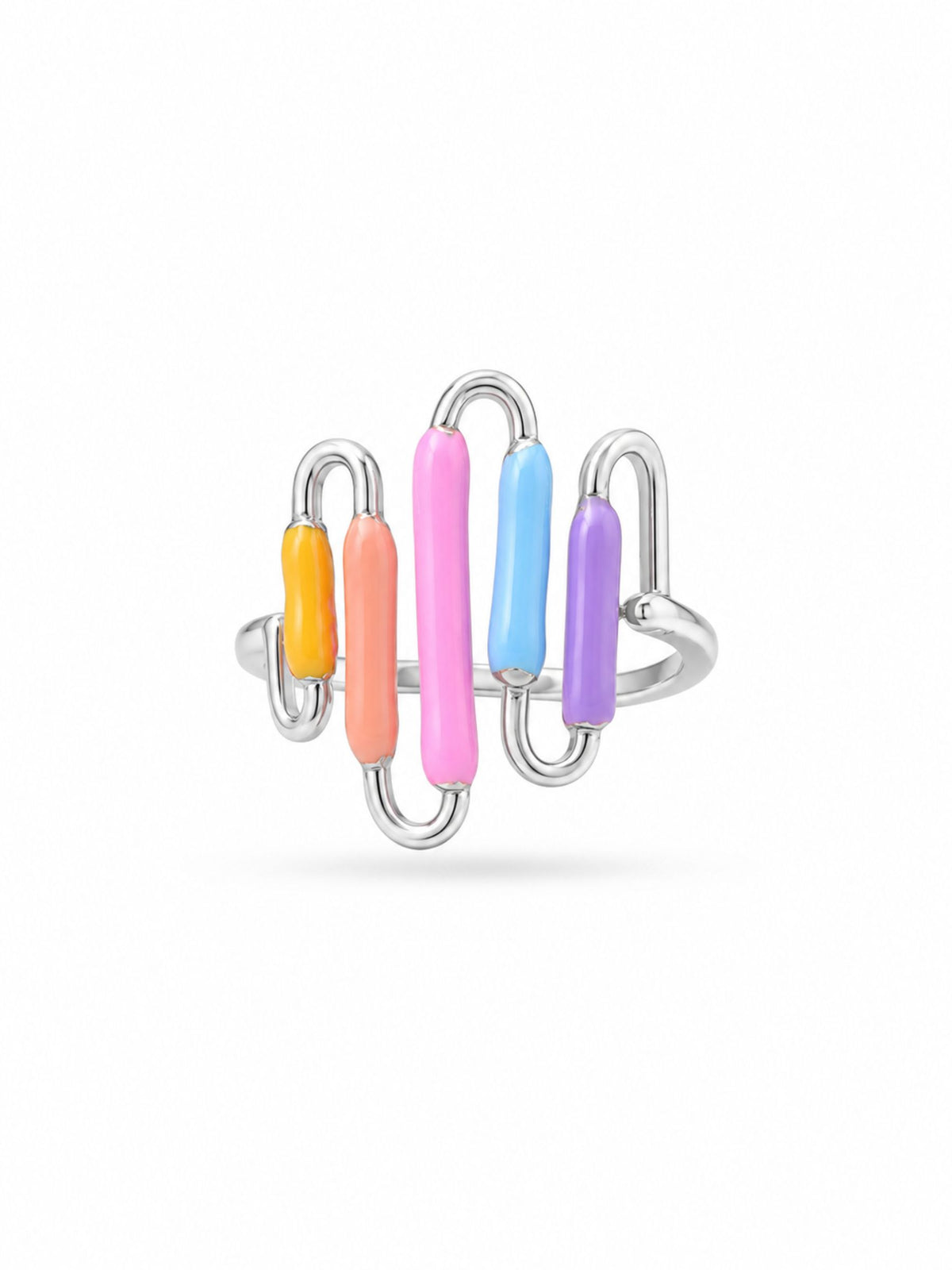 Multicolour Adjustable Enameled Ring