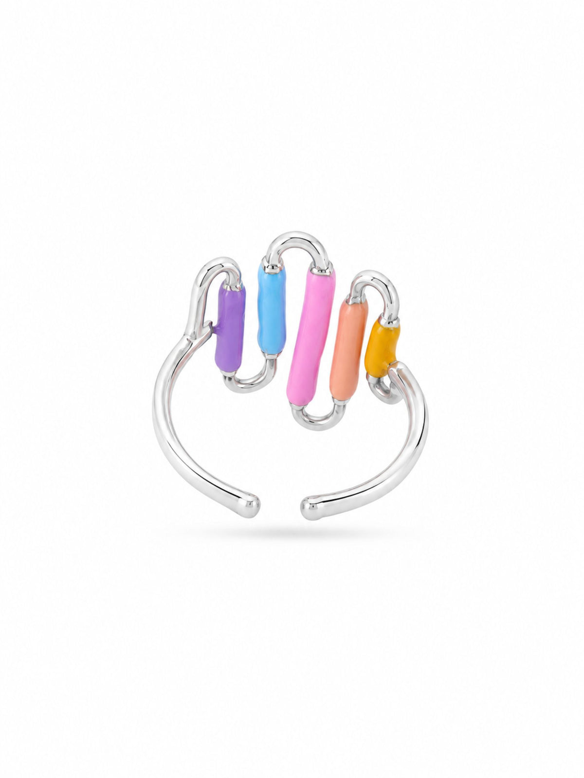 Multicolour Adjustable Enameled Ring