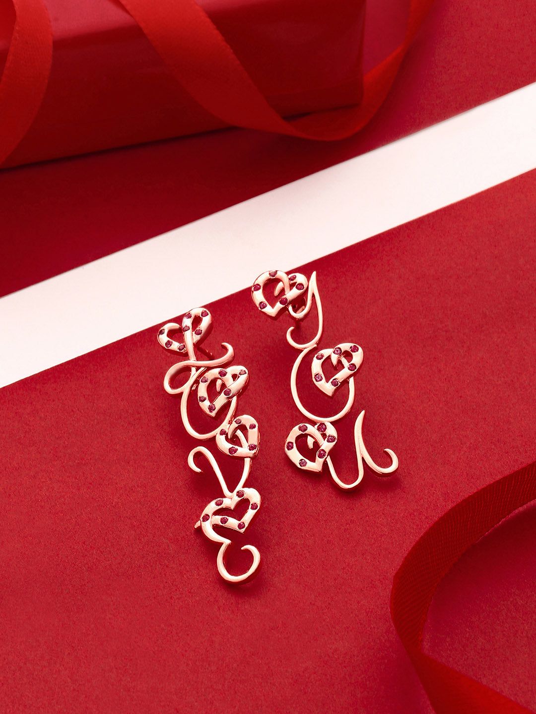 Rose Gold Love Inspired Rhodolite Garnet Elysian Collection Earrings