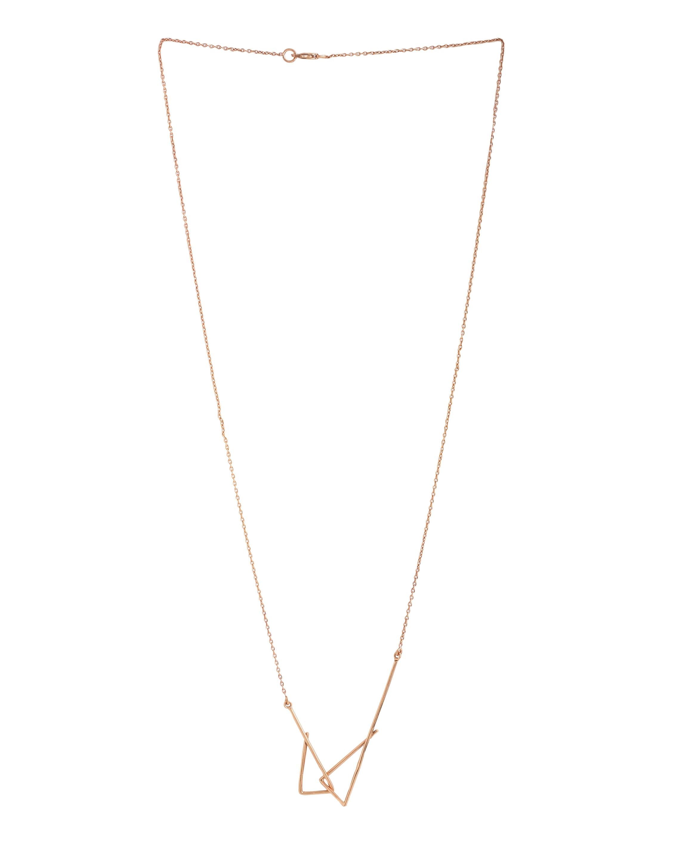 Rose Gold Plating Geometric Circular Rings Elysian Collection Necklace