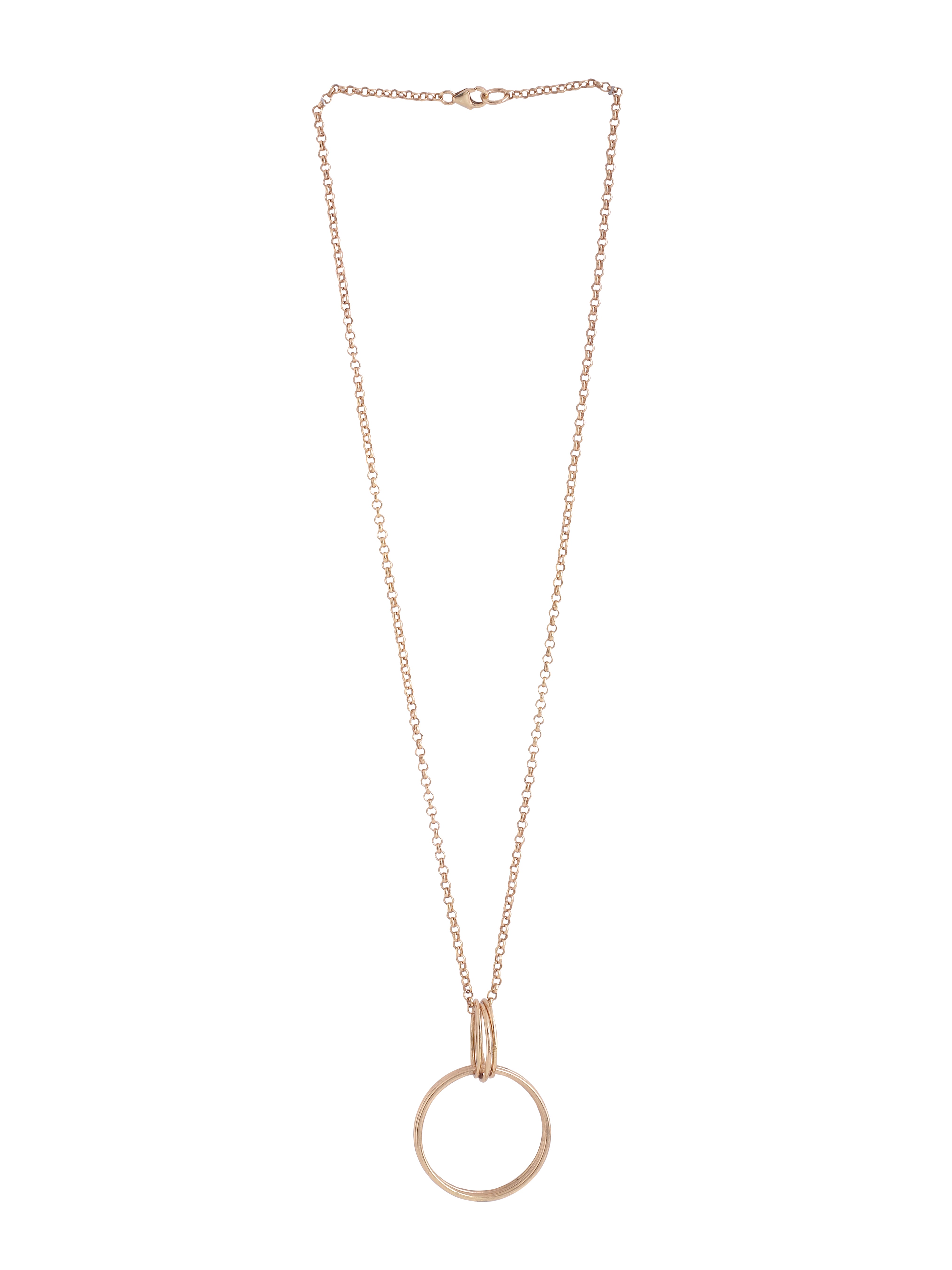 Rose Gold Plating Intertwined Circles Elysian Collection Pendant