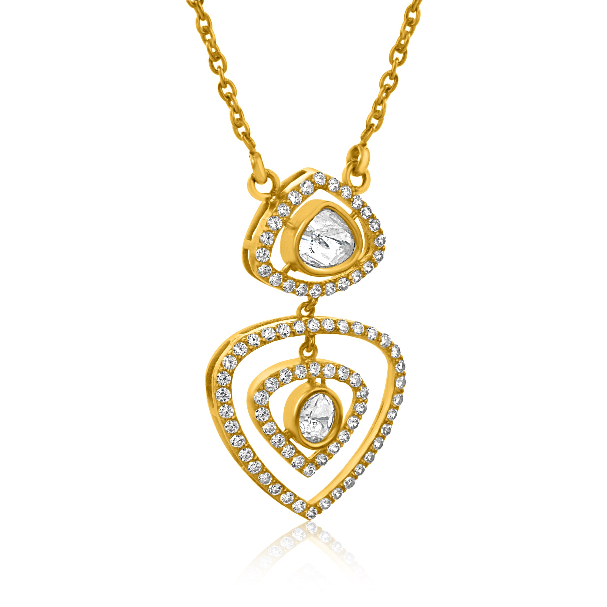 24K Gold Plating Love and Nature with Moissanite Elysian Collection Pendant