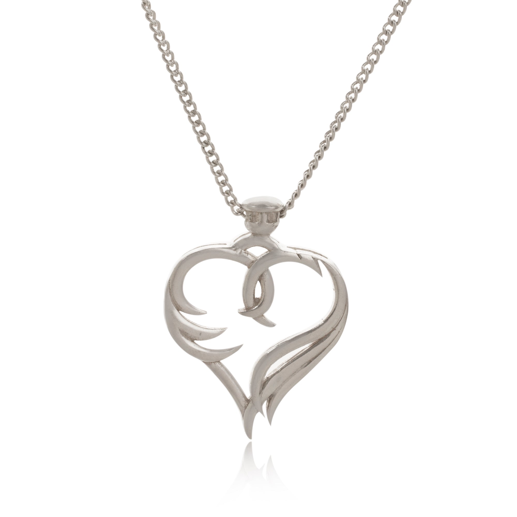 Real Rhodium Plating Abstract Heart Elysian Collection Pendant