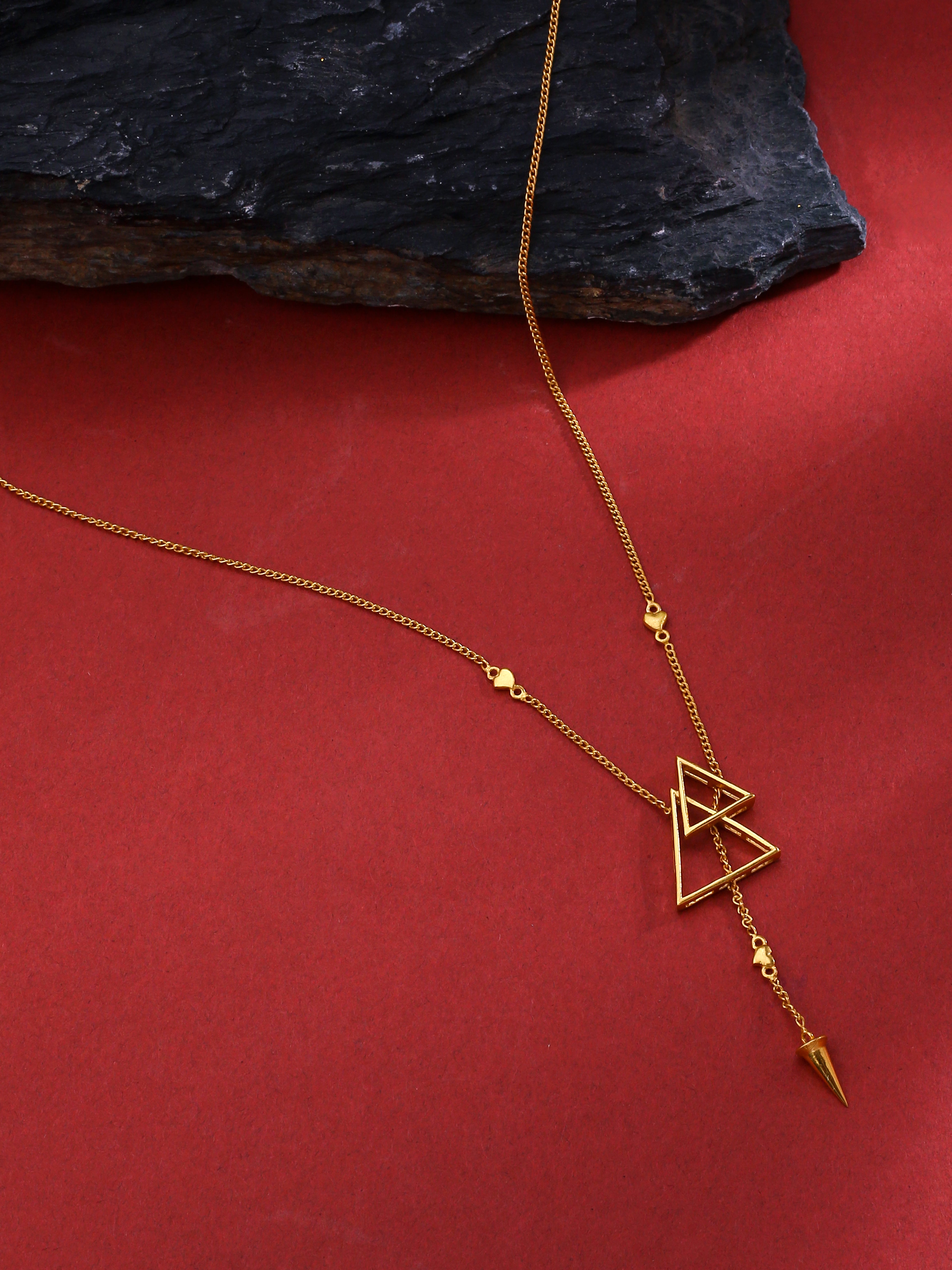 24K Gold Plating Triangles and Cone Shape Elysian Collection Pendant