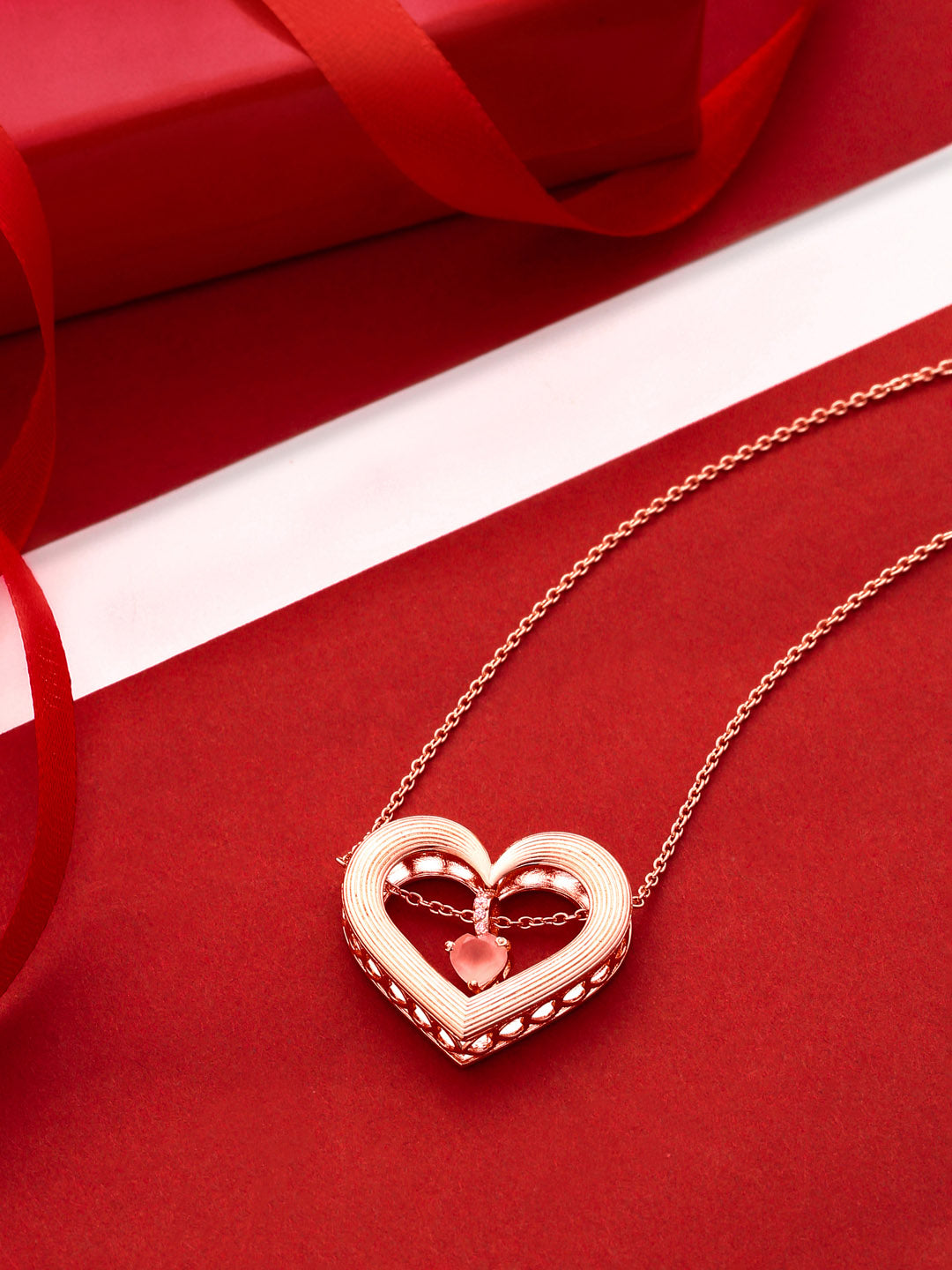 Kicky & Perky Rose Gold Chain with Heart Shaped Pendant Elysian