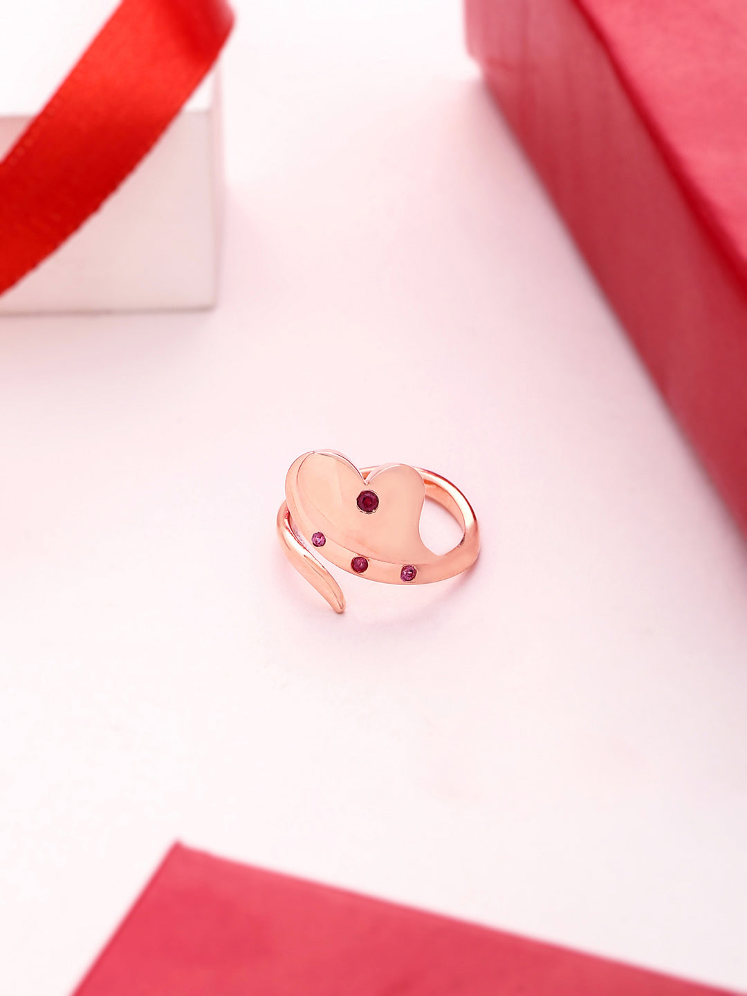 Rose Gold Heart Symbol Rhodolite Garnet Elysian Collection Ring