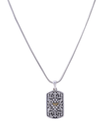 The Ornate Filigree Crest pendant with chain