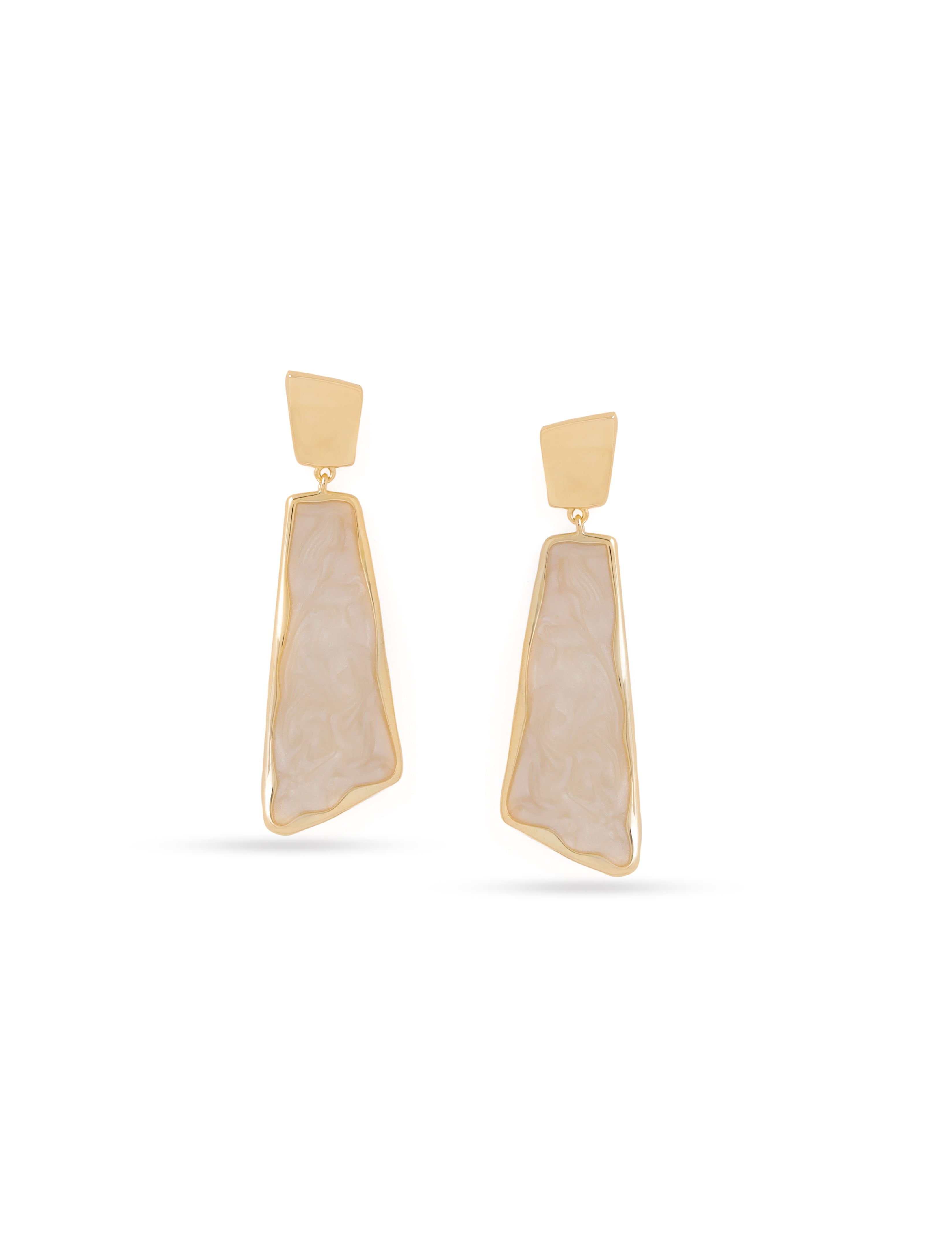 Syra Collection 24k Gold Enamel Abstract Earrings