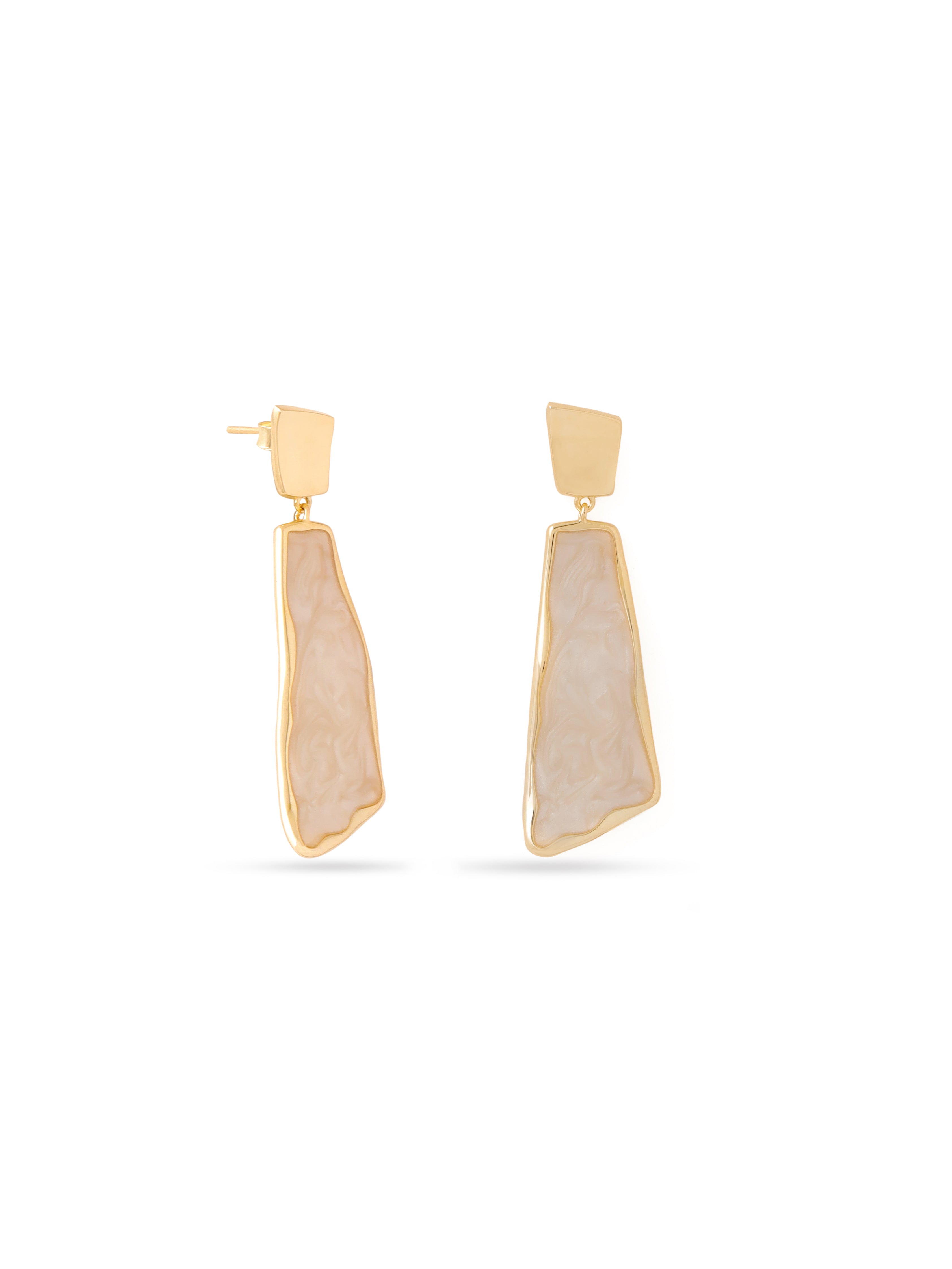 Syra Collection 24k Gold Enamel Abstract Earrings