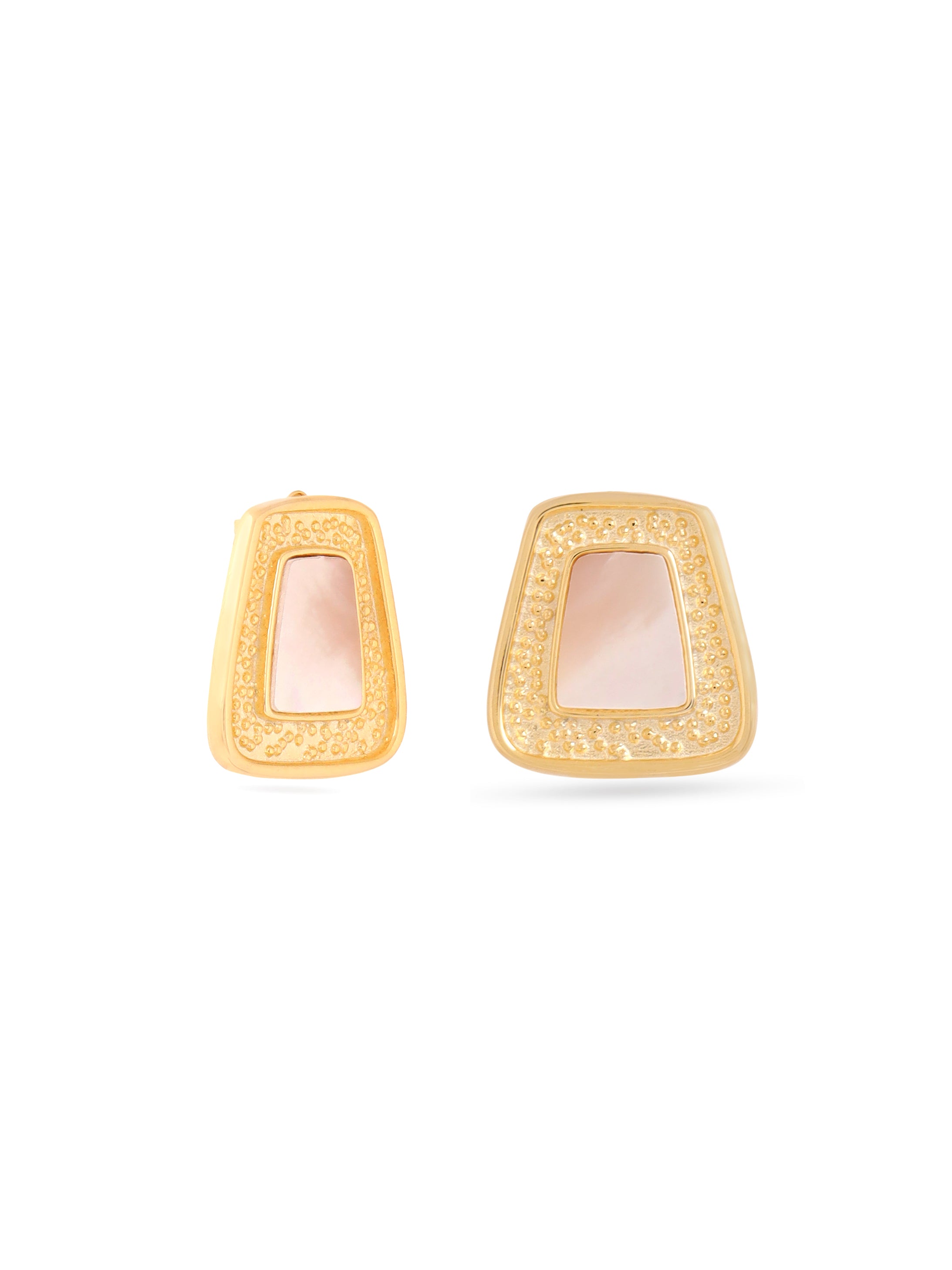 Mother of Pearl Stud Earrings Syra Collection 24k Gold