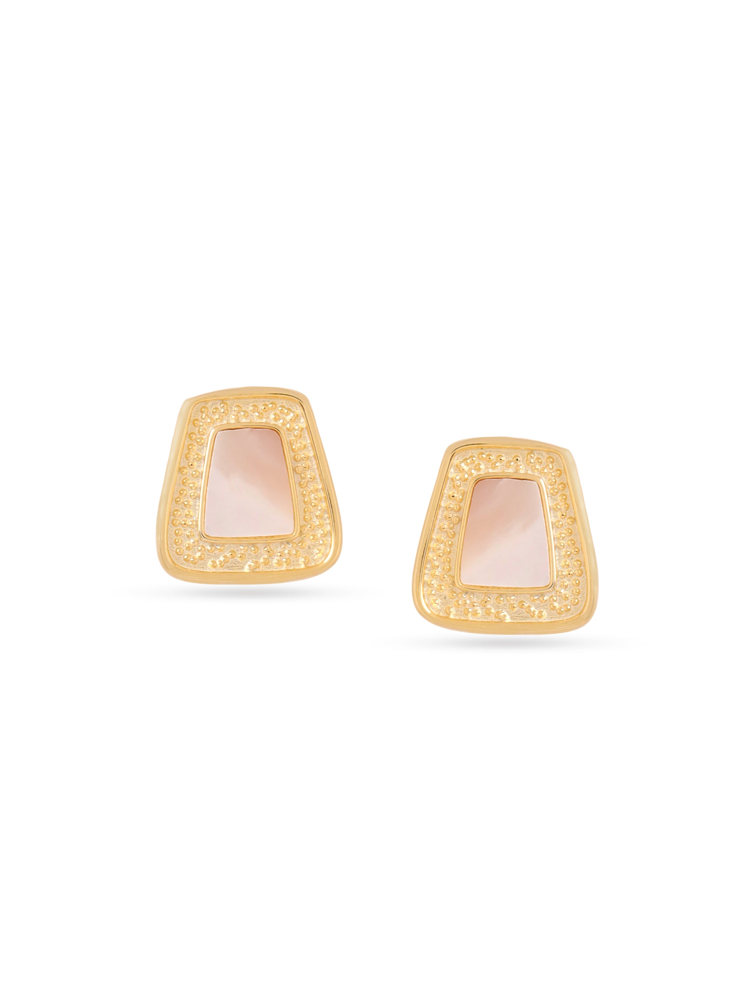 Mother of Pearl Stud Earrings Syra Collection 24k Gold