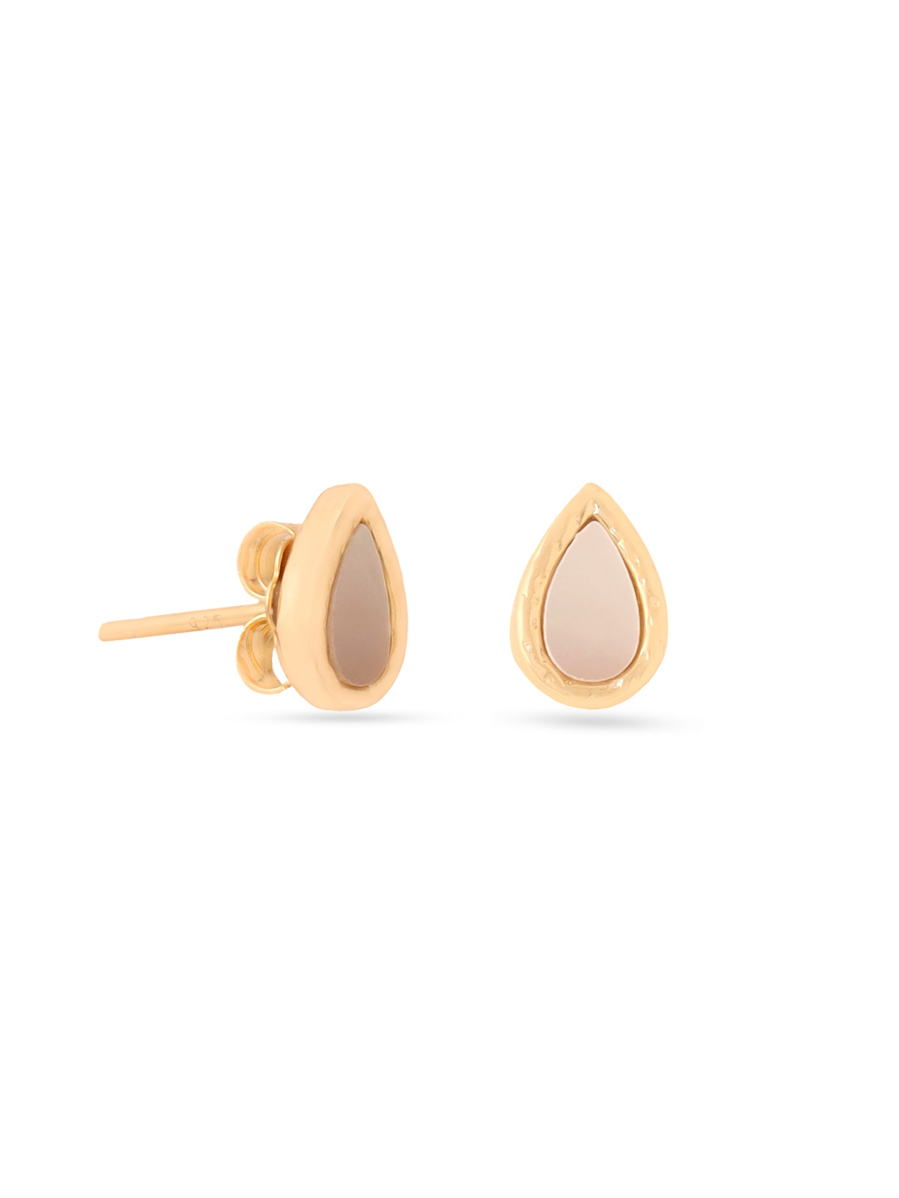 Syra Collection 24k Gold Pear-Shaped Mother of Pearl Stud Earrings