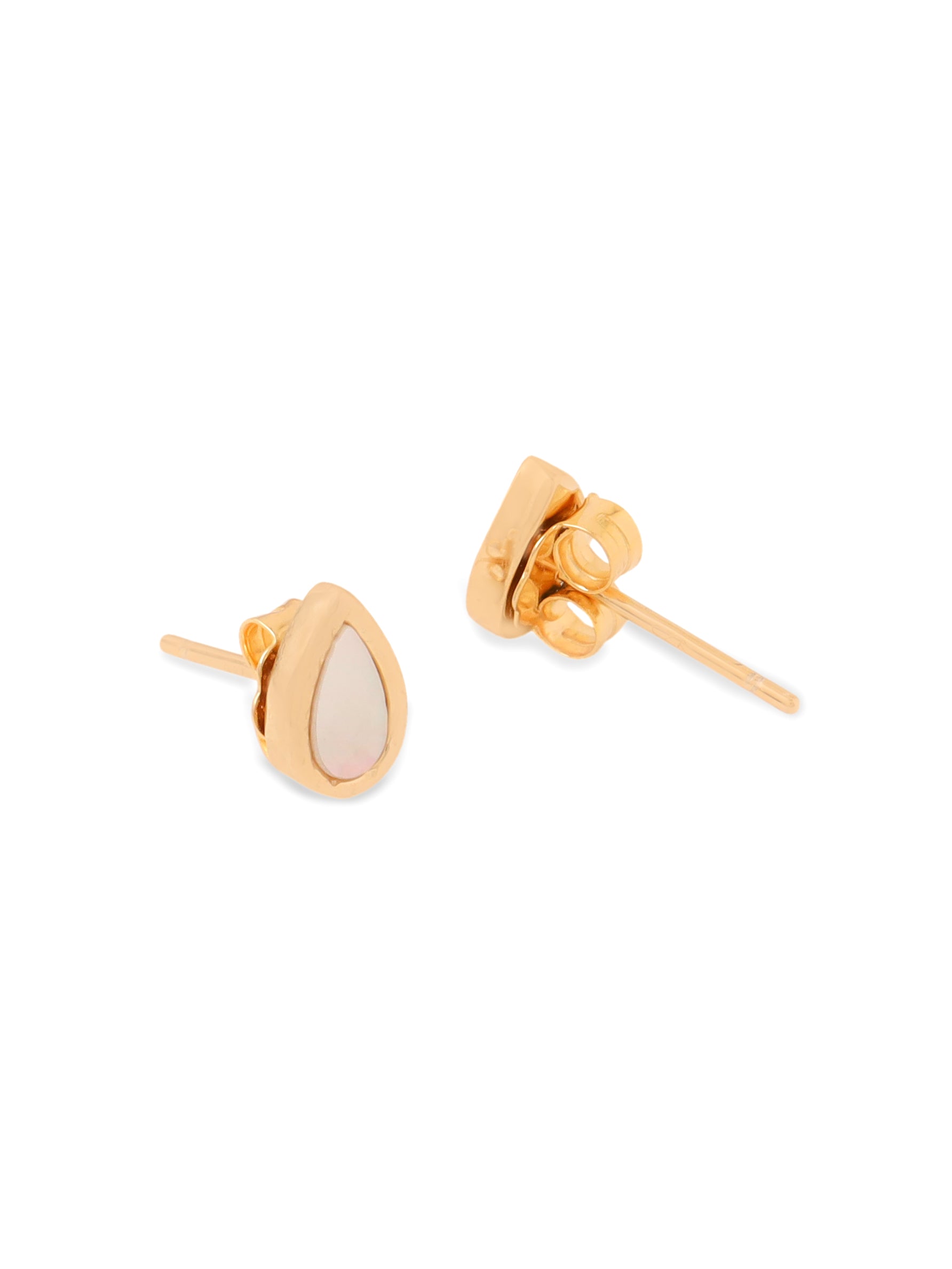 Syra Collection 24k Gold Pear-Shaped Mother of Pearl Stud Earrings