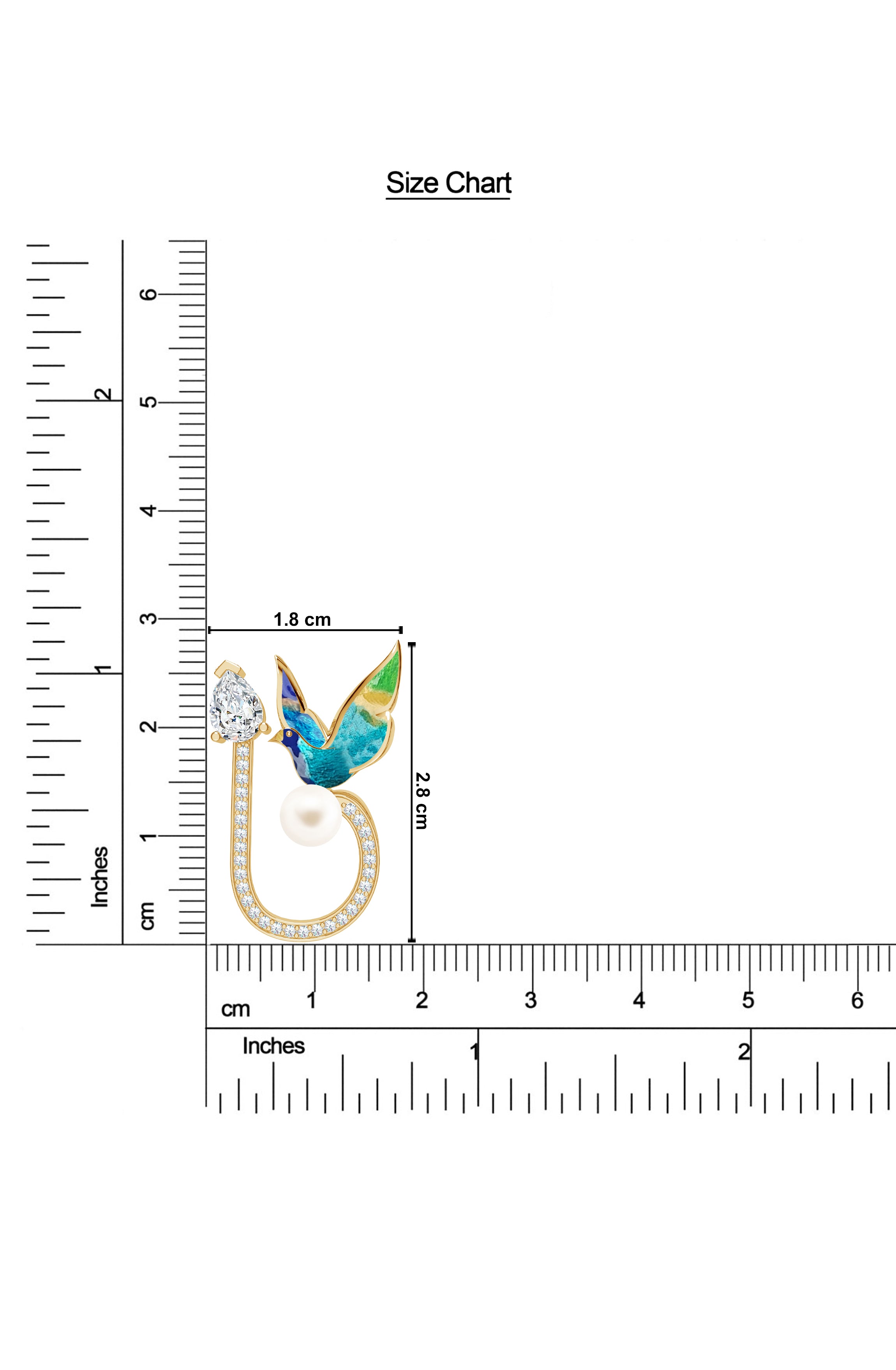 Enamel Bird on Pearl Sterling Silver Pendant