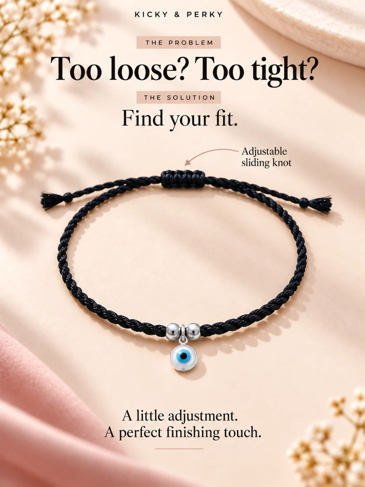 MOP Evil Eye Anklet – 925 Sterling Silver